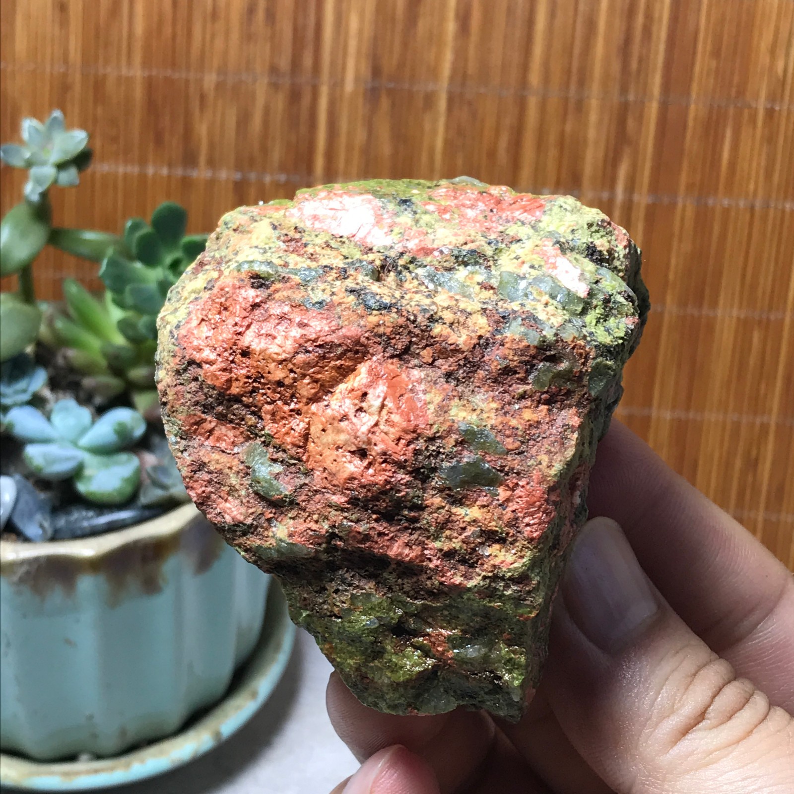 168g Natural Unakite Crystal gemstone Rough Mineral Specimen healing A6351