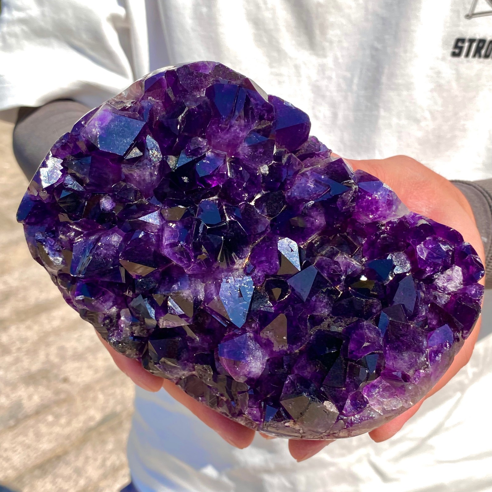 3.74LB Large Natural Amethyst geode quartz cluster crystal specimen Healing.
