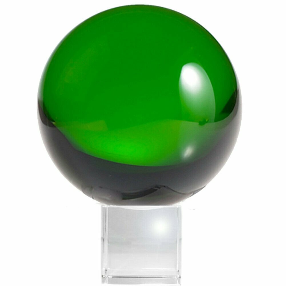 3.1 in (80mm) Crystal Ball Meditation Lensball Sphere with Free Crystal Stand