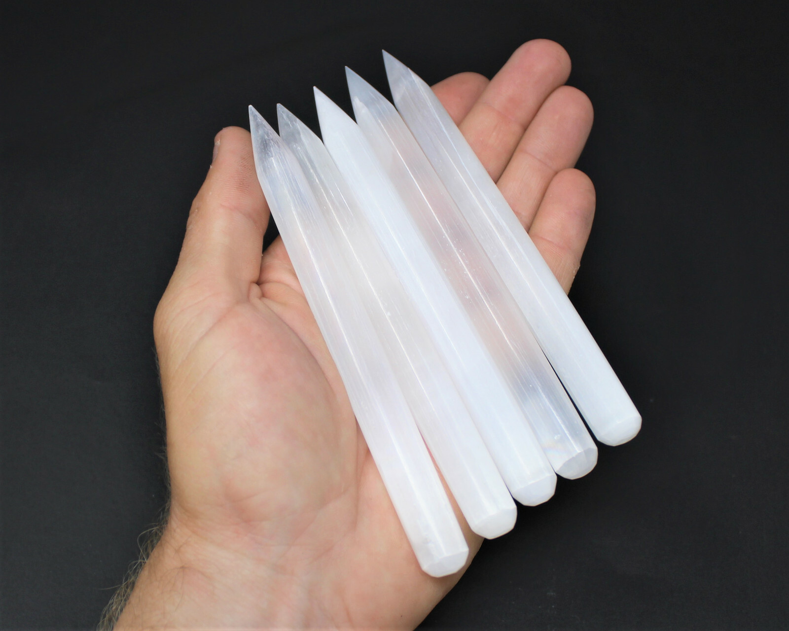 White Selenite Wand 6″ (Selenite Pencil, Crystal Healing, Polished Selenite)