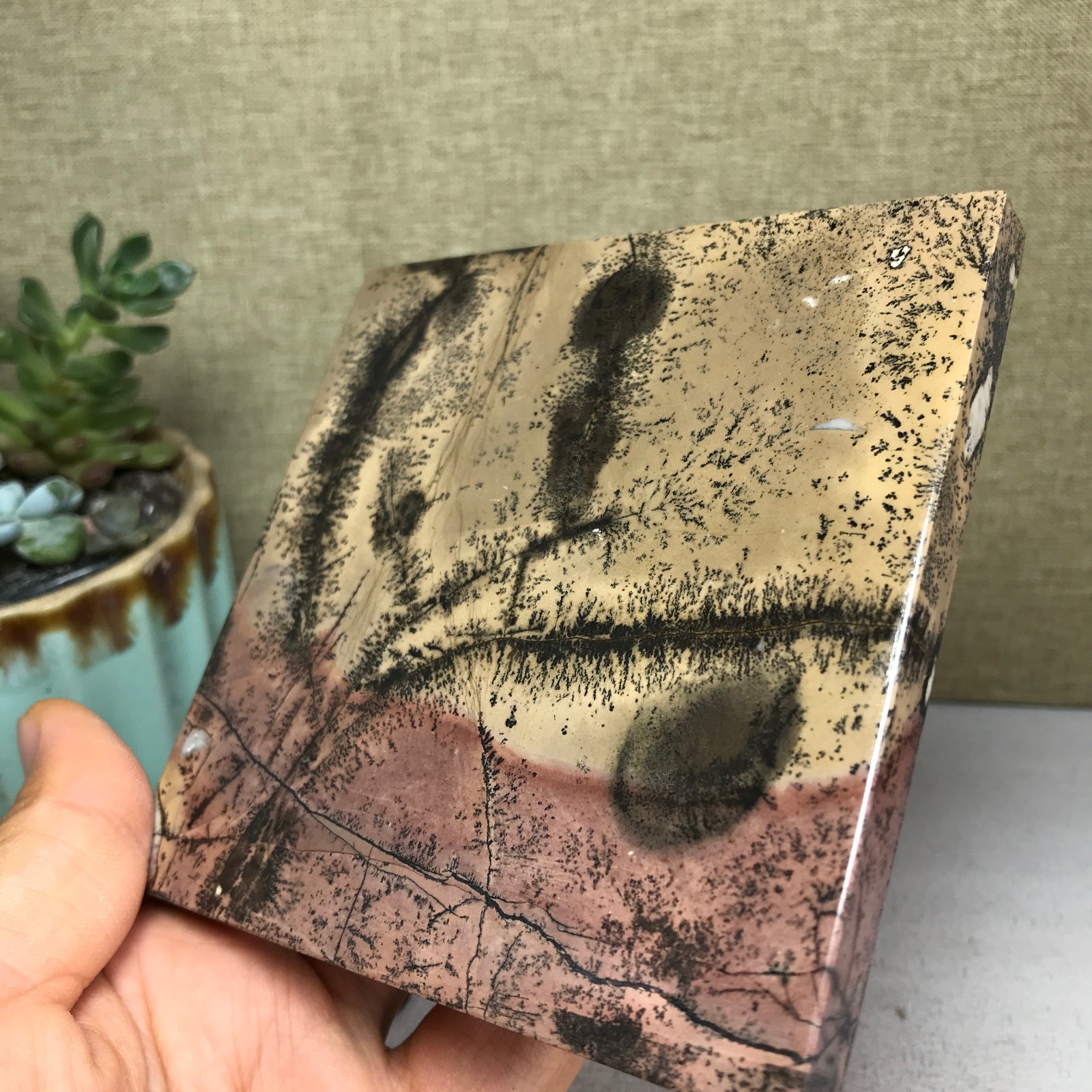 Natural Chinese painting stone crystal ornaments for home decoration 259g A5362