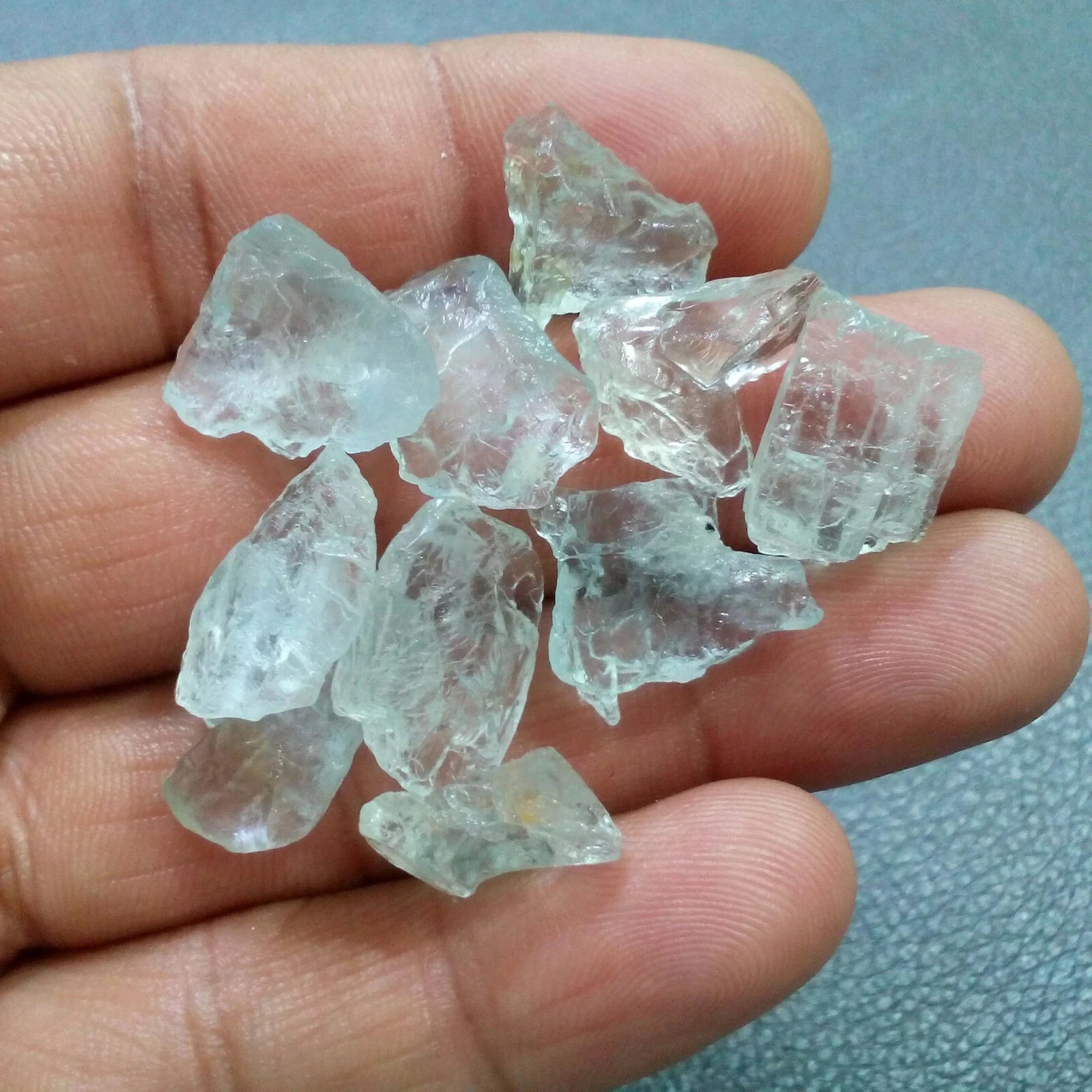 AAA Blue Aquamarine 11 Piece Rough Size 10-12 MM Natural Aquamarine Gemstone