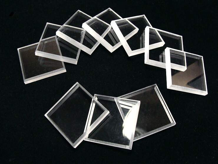 300 Clear Square Mineral Display Bases – 100 each 1″, 1 1/4″, and 1 1/2 “