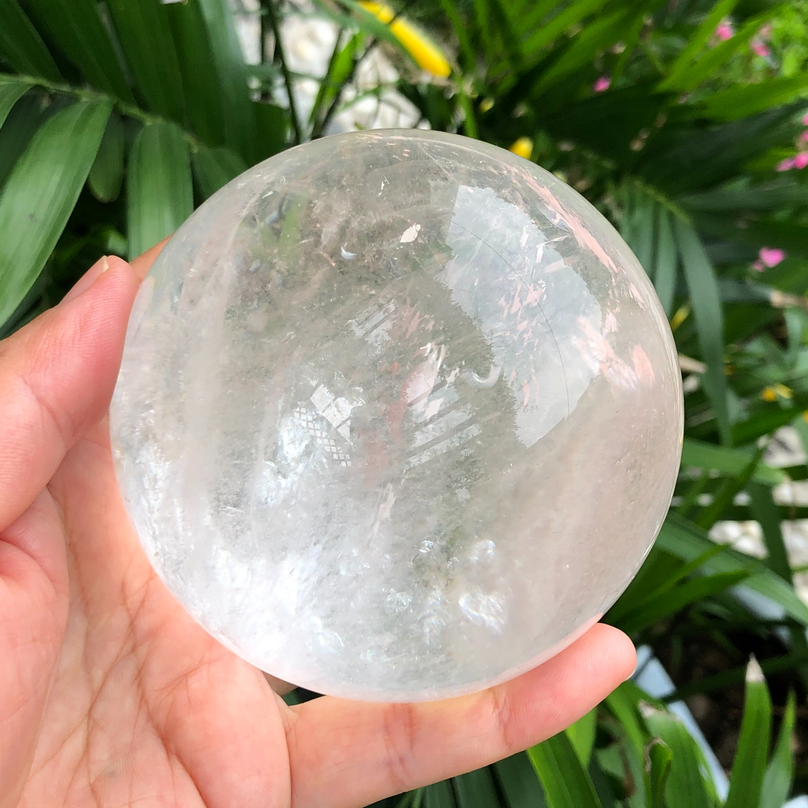 858g white crystal transparent quartz crystal ball Reiki repair 141