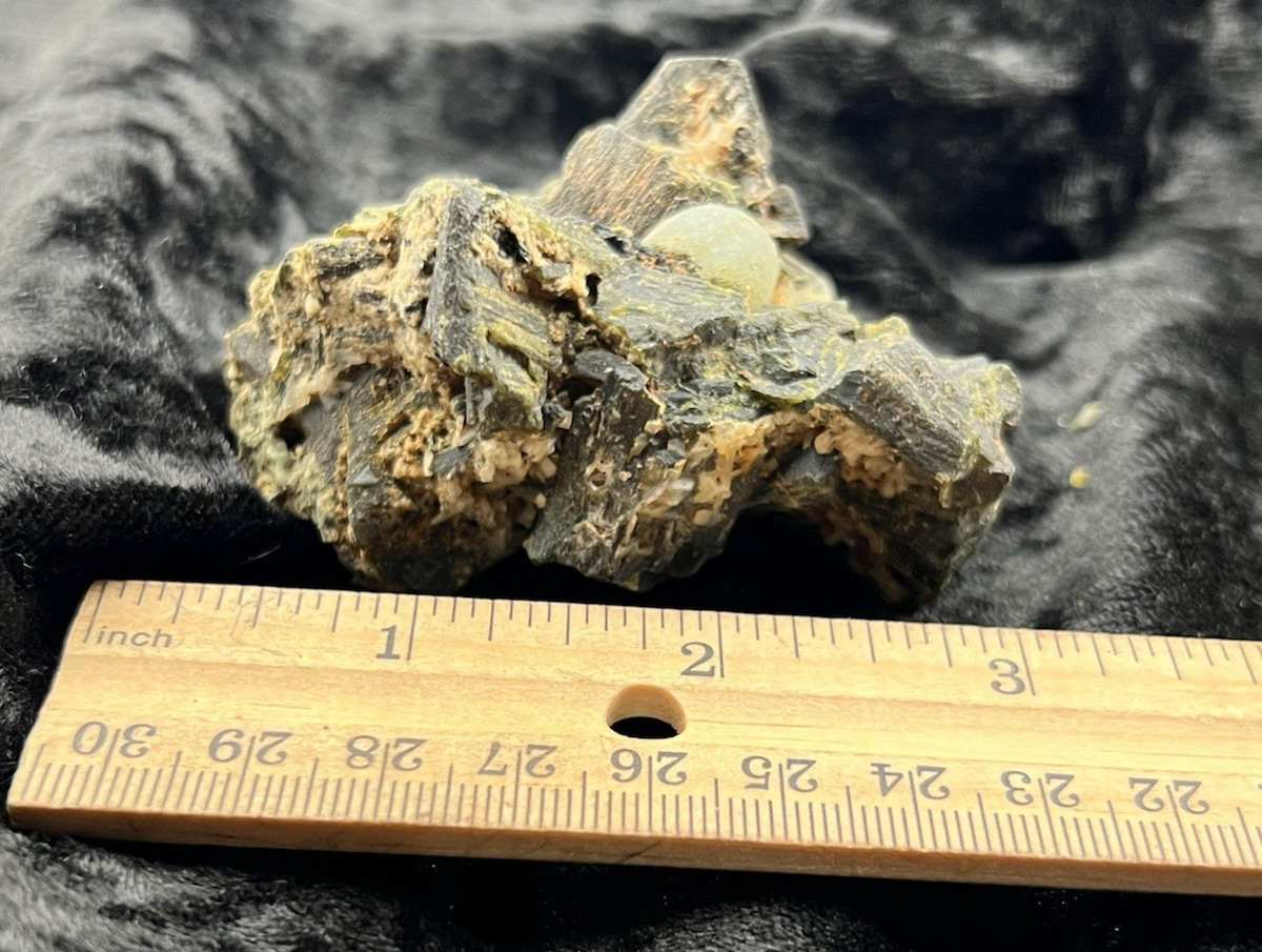Epidote Crystal Cluster with Prehnite Nodules, Kayes Region, Mali 166 g.