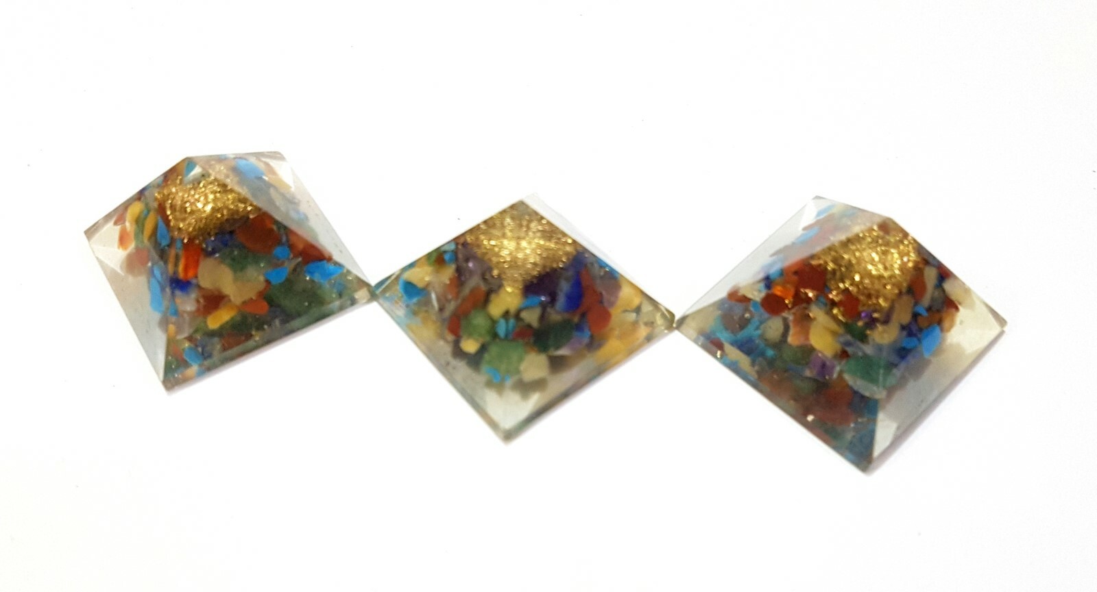 7 CHAKRA FLOW OF MONEY WEALTH BOOSTER POCKET ORGONE PYRAMID REIKI NATURAL STONE