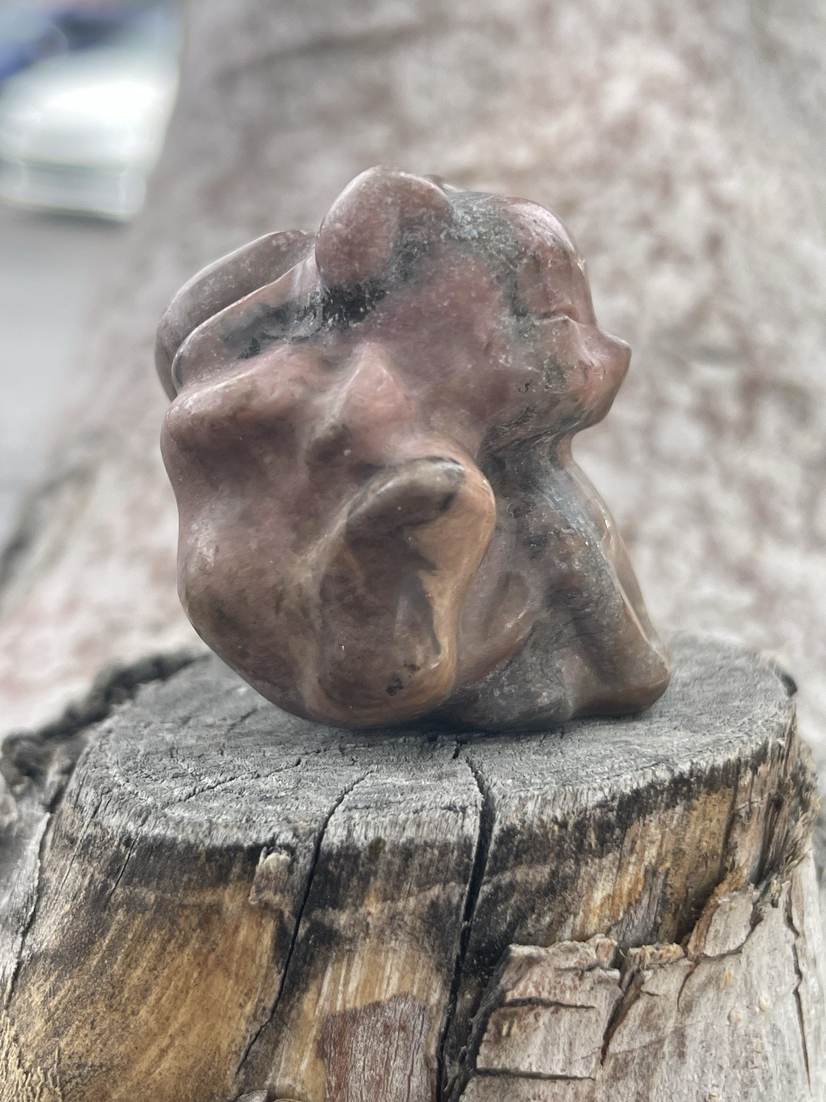 Picture Jasper Crystal/Gemstone Nine-Tailed Fox Mini Carving 47G 1 1/4″ x 1 1/4″