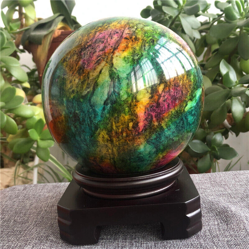 Beautiful Seven Colors Jade sphere healing -Taiwan China (12.5 LB) X9