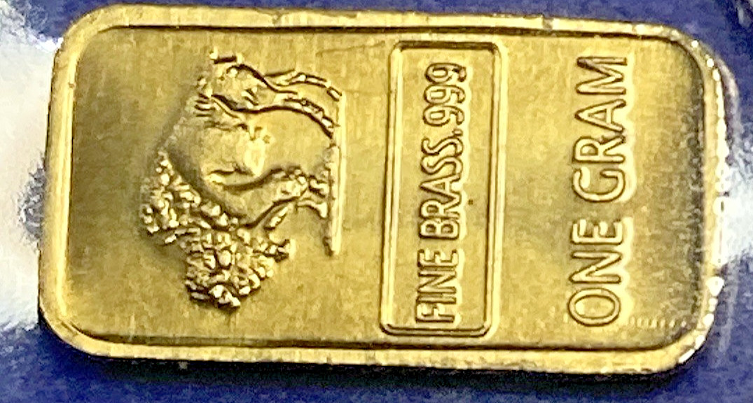 1 gram Pure Brass Buffalo Bar – Ingot – One Gram