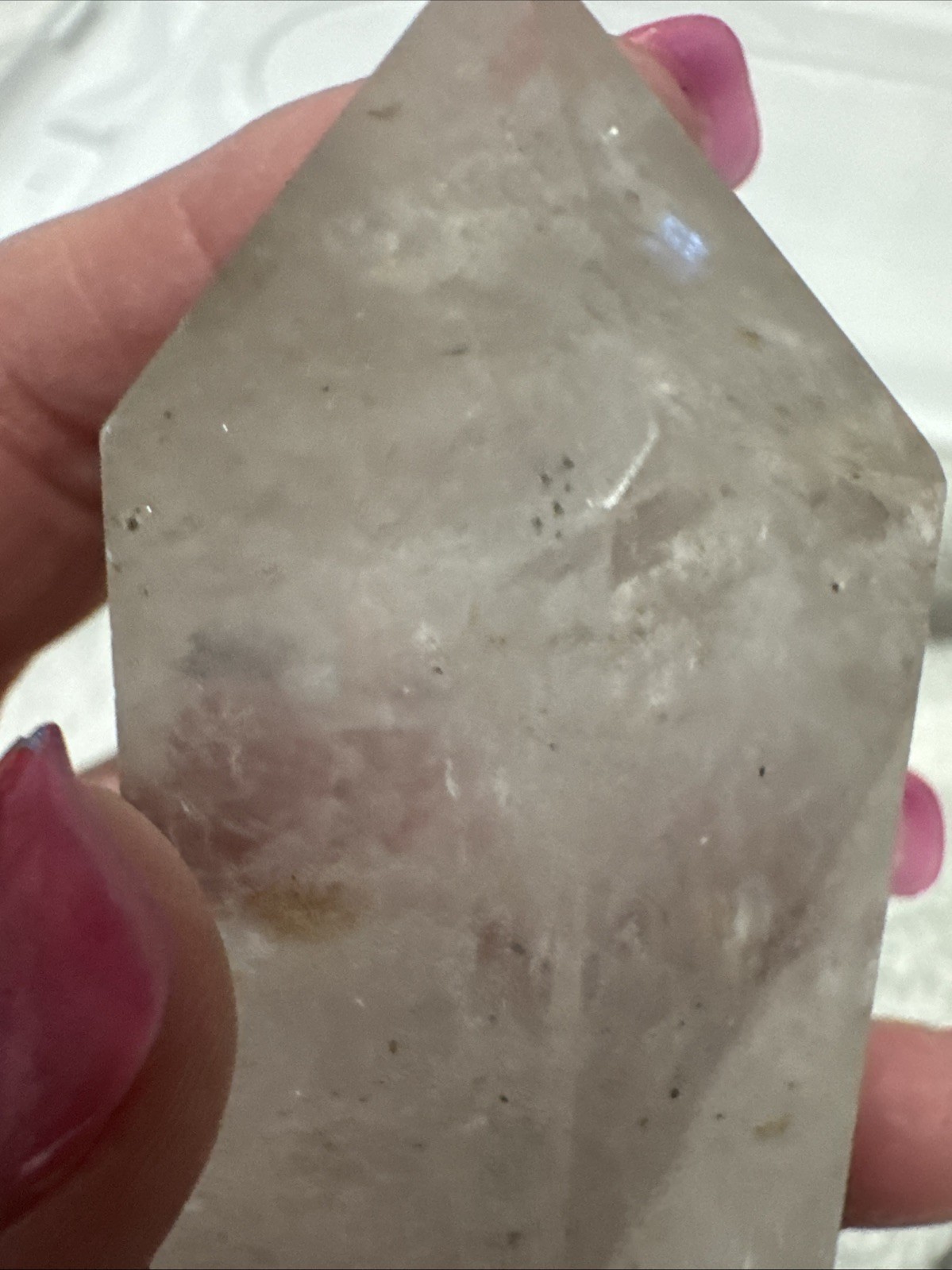 Imperfect Tower Duo. Fire Quartz And Quartz With Fire And Epidote Inclusion