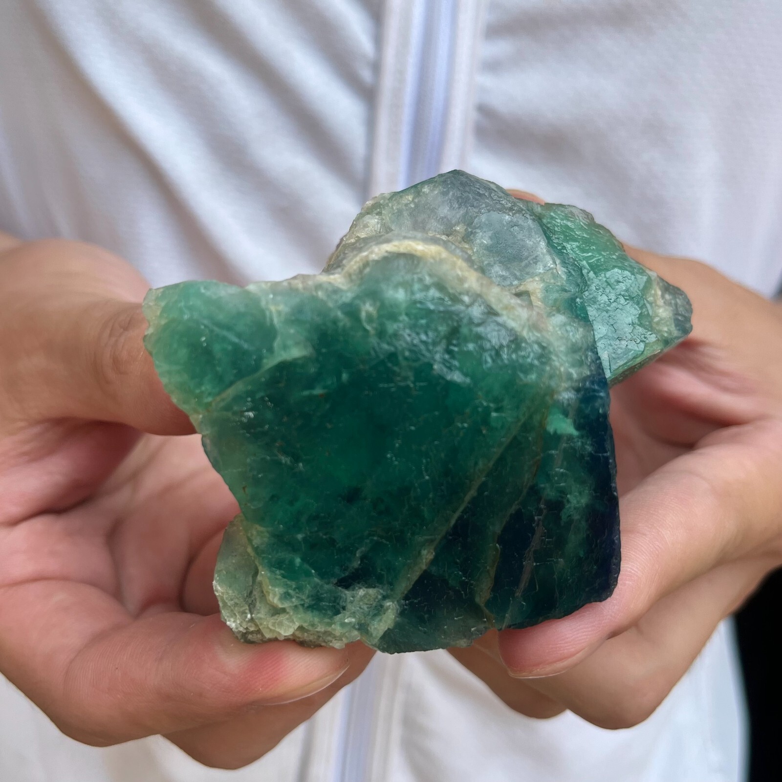 340g NATURAL Green Cube FLUORITE Quartz Crystal Cluster Mineral Specimen