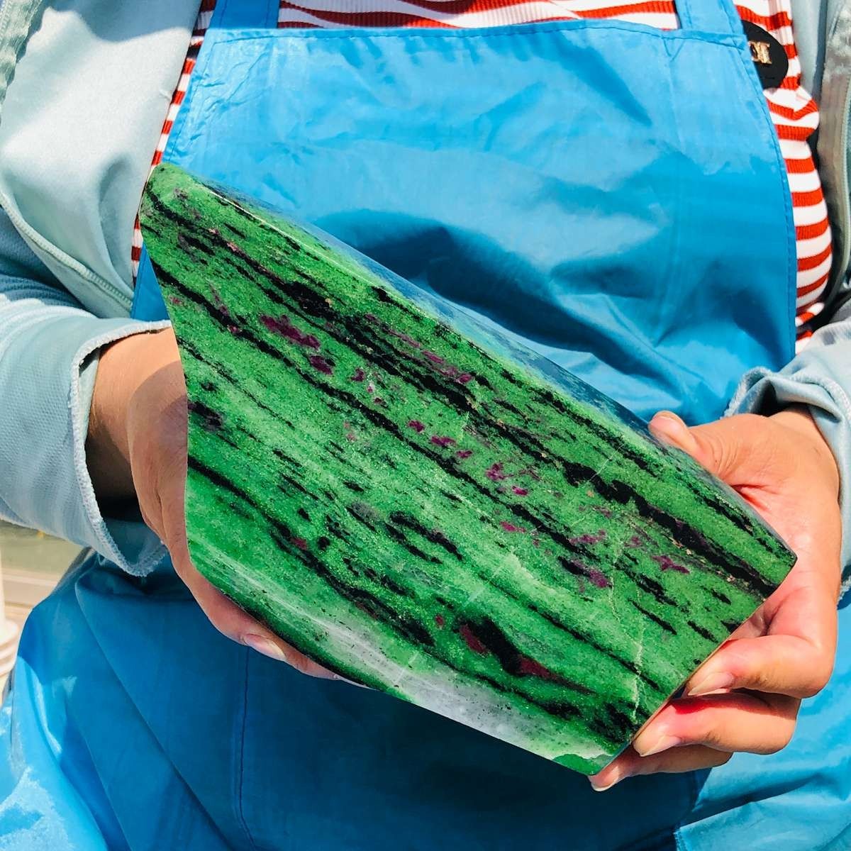 6.75LB Natural Red & green treasure Ruby Crystal Mineral Specimen Heals 1872