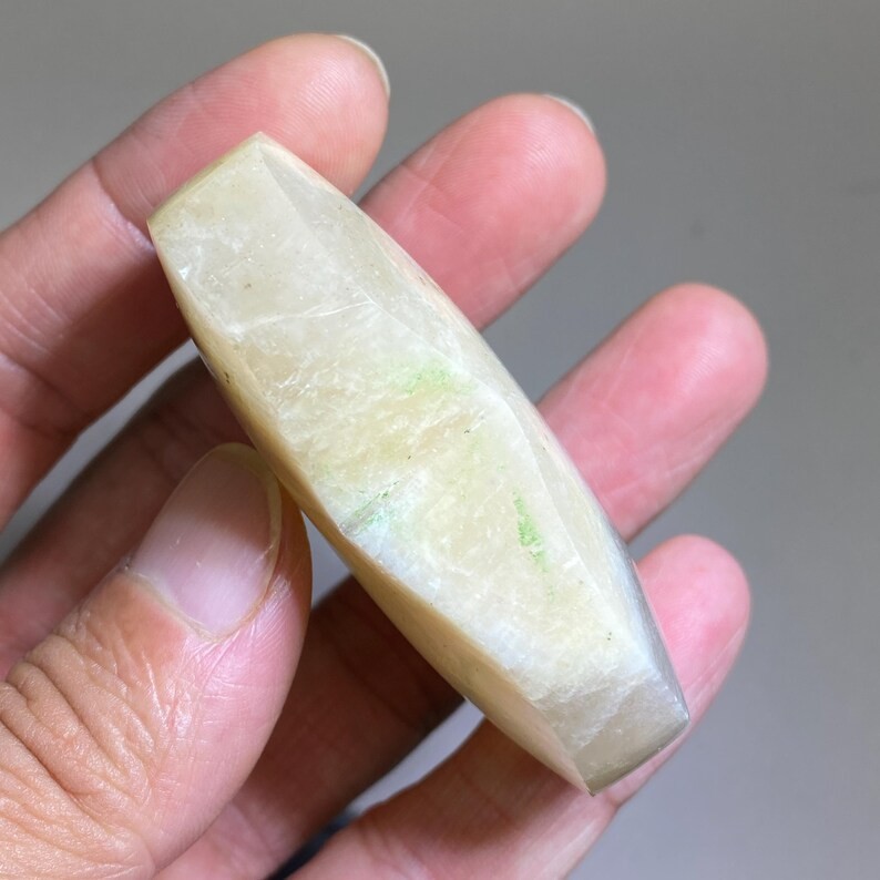 Rainbow Moonstone Heart Healing Palm Stone Emotional Balance Blue Gemstones Gift