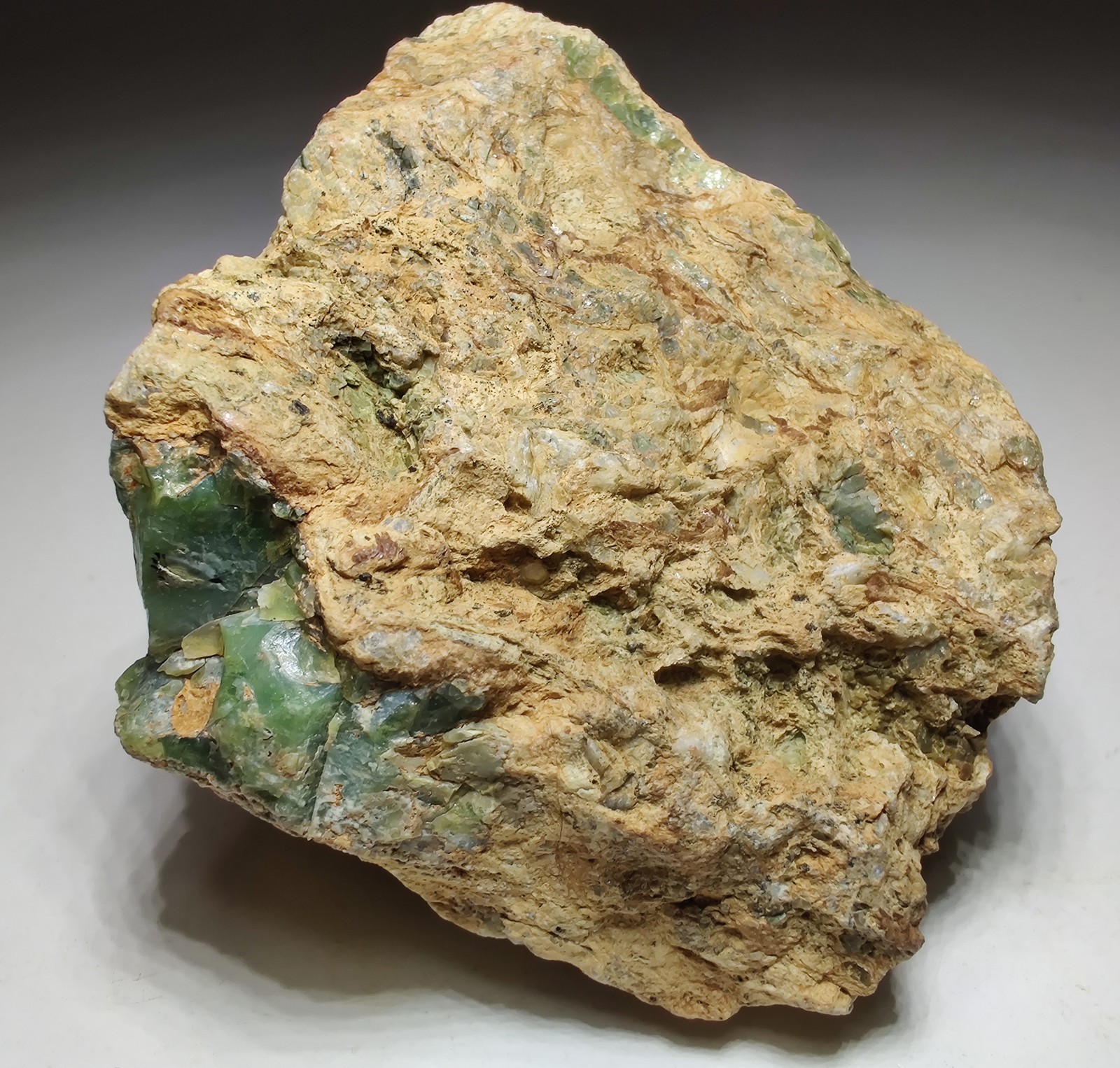 Opal on Sepentine with Magnetite, UV. San Benito, California. 213 grams.