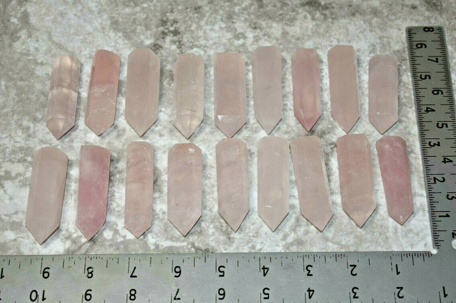 2 pieces 2 inches to 2.25 inches light Pink Quartz Crystal Points, Natural Rock