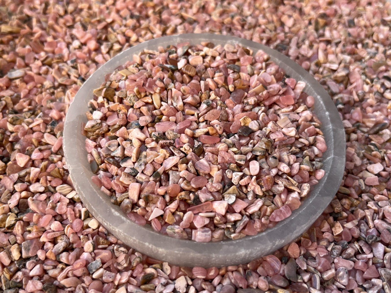 Grade A++ Rhodochrosite Semi Tumbled Gemstone Mini Chips 3 – 5mm, Wholesale Bulk