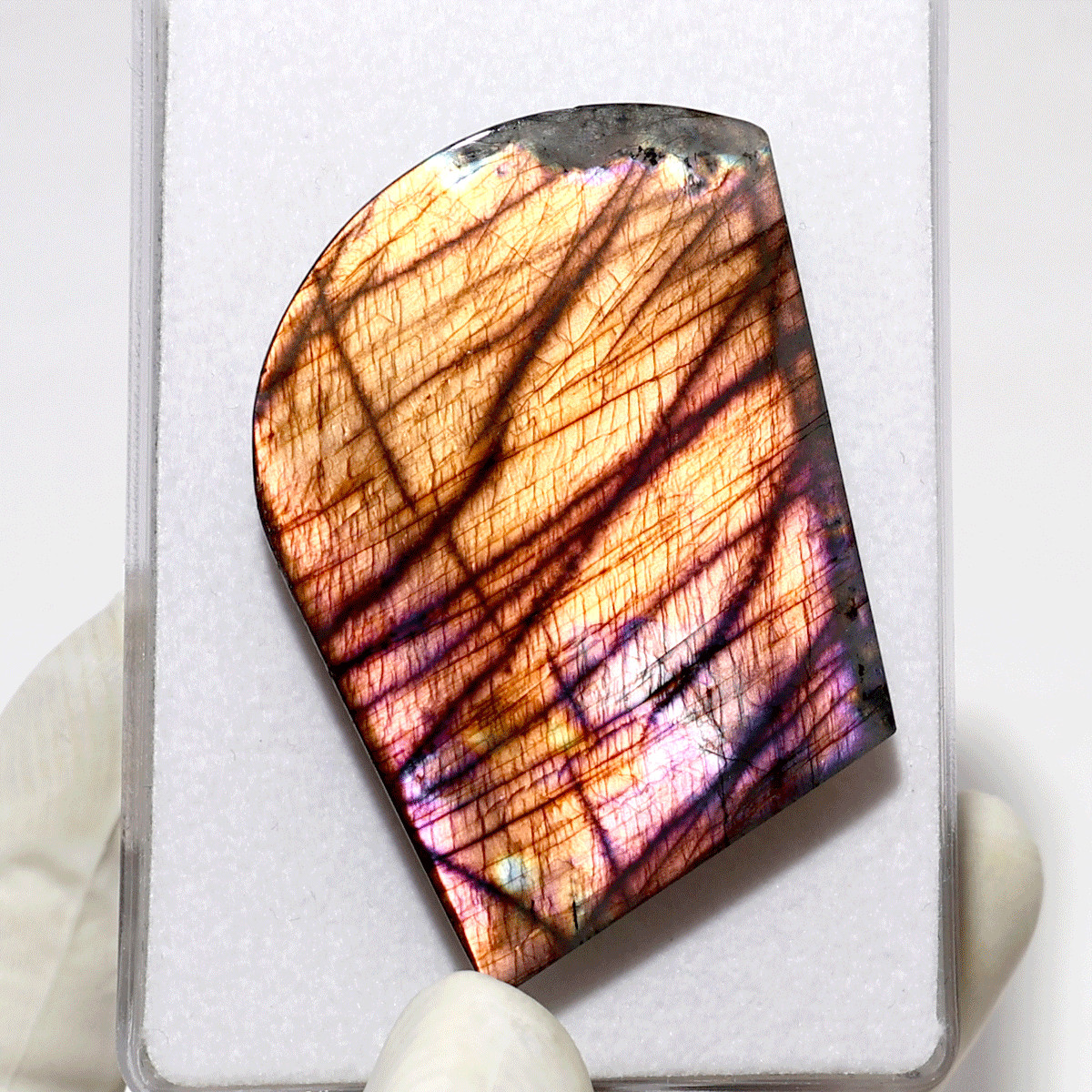 Inner Ignition~ Natural Spectrolite Rainbow Flash Slab~ Freeform Aurora Crystal