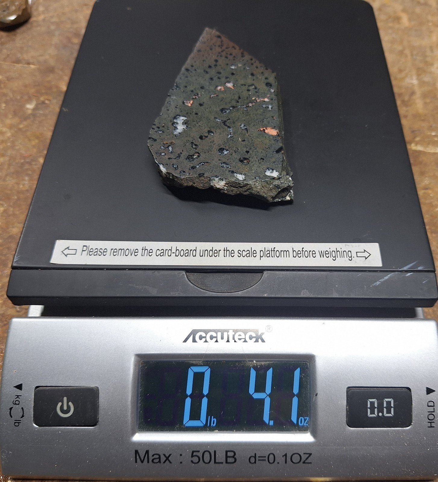 Stone Slab w Copper and Calcite in Basalt and More – Polished Display Specimen