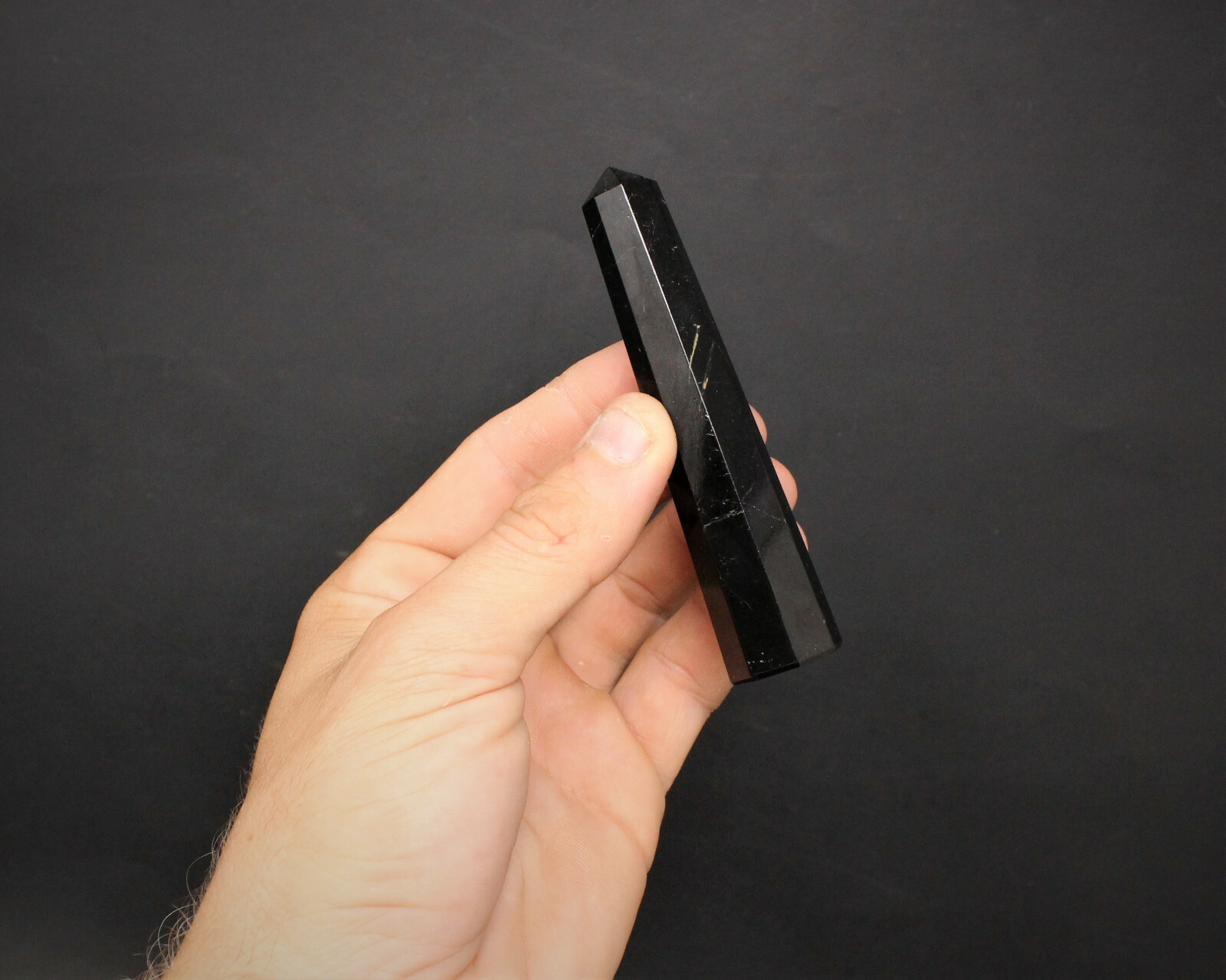 Black Tourmaline Obelisk (8-Sided, ‘A’ Grade, Tourmaline Crystal Tower, Point)