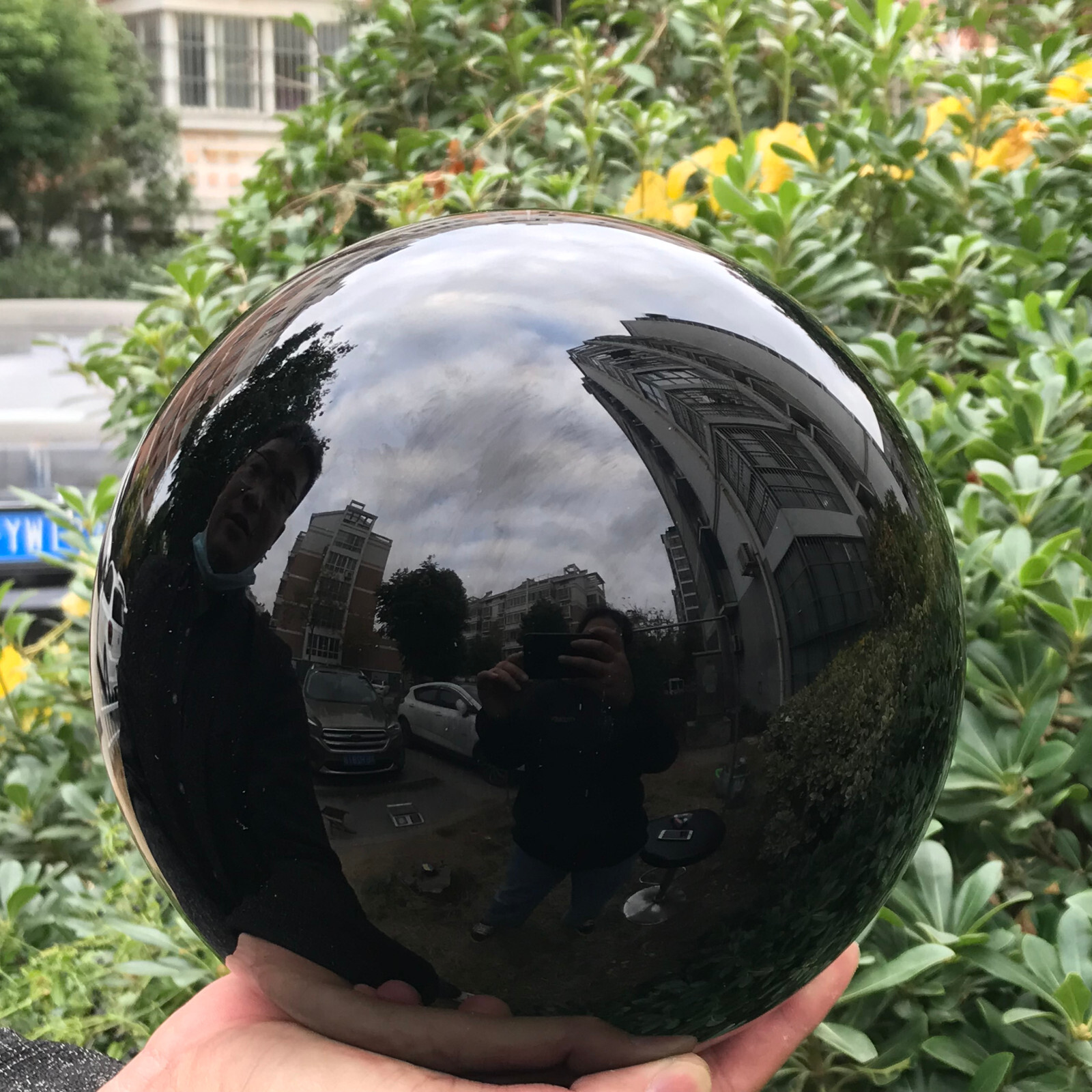 22LB TOP Natural obsidian Quartz Sphere Crystal Ball Healing+stand