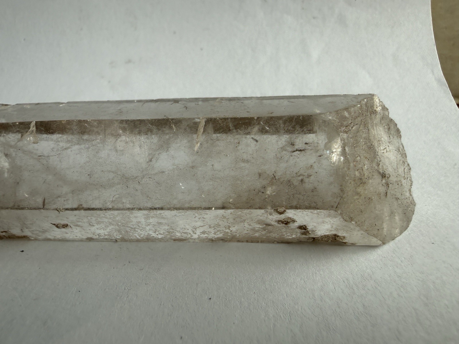 Natural Clear Smoky Quartz Crystal Point Wand 214g 6.5″ Raw Mineral Specimen