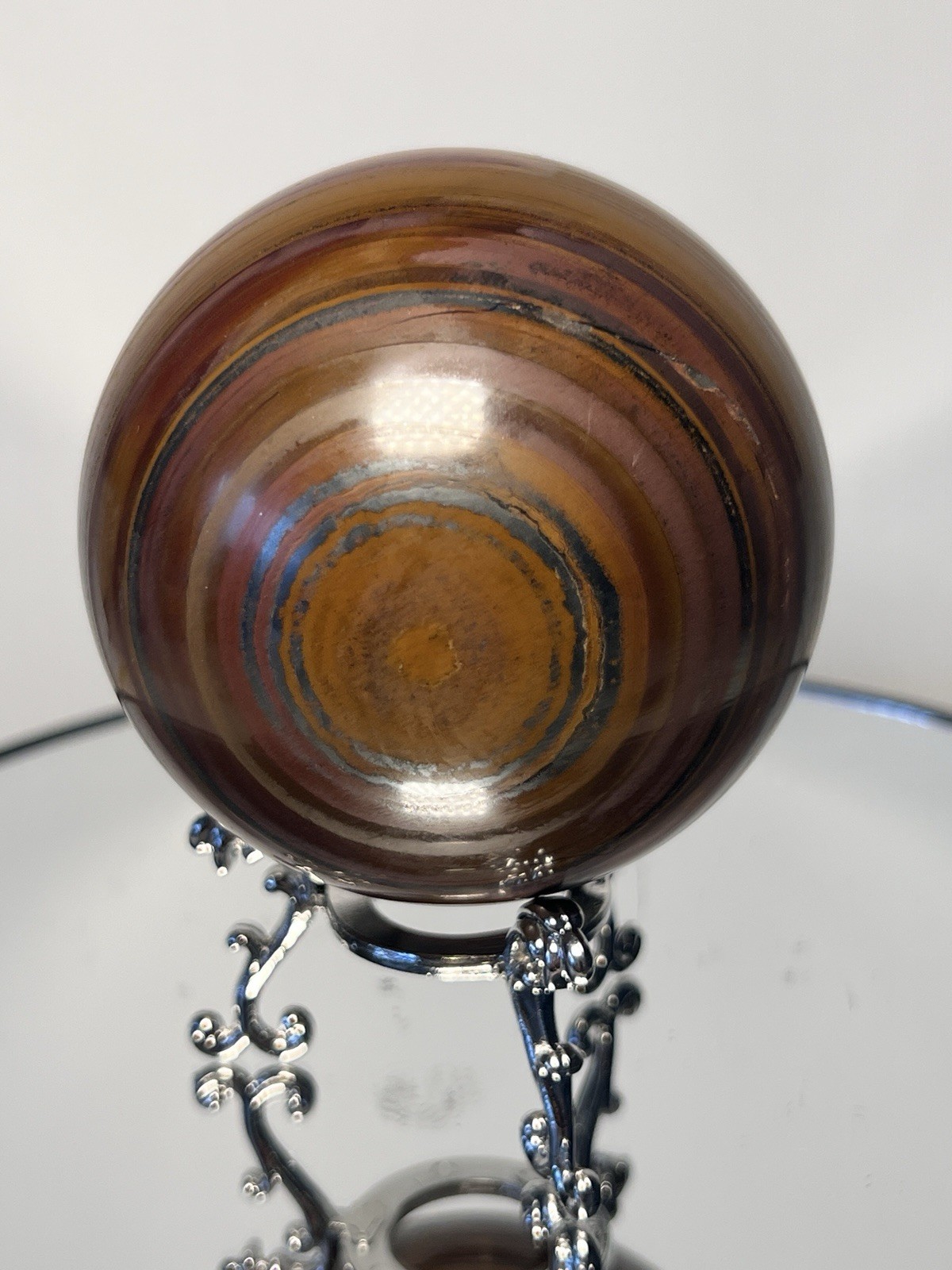 Tiger Iron Sphere w/holder – 73mm (1-lb 7.4-oz)