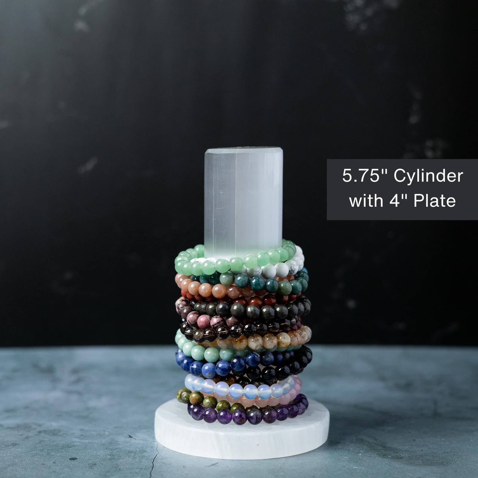 Selenite Cylinder Natural Crystal Bracelet Holder Display Decor Gift Choose Size