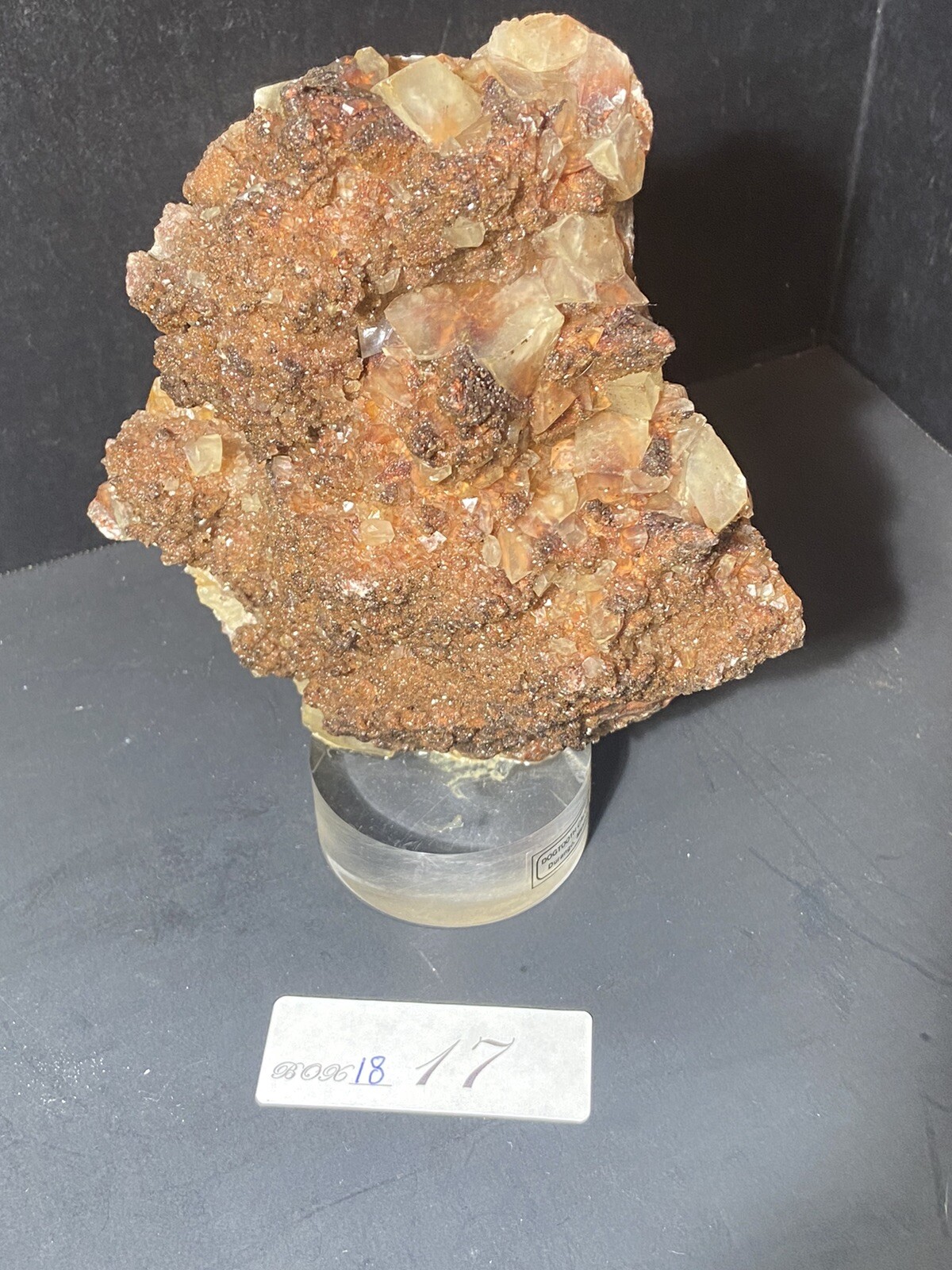 DOG TOOTH CALCITE SCULPTURE LUCITE BASE Crystal Specimen on Lucite