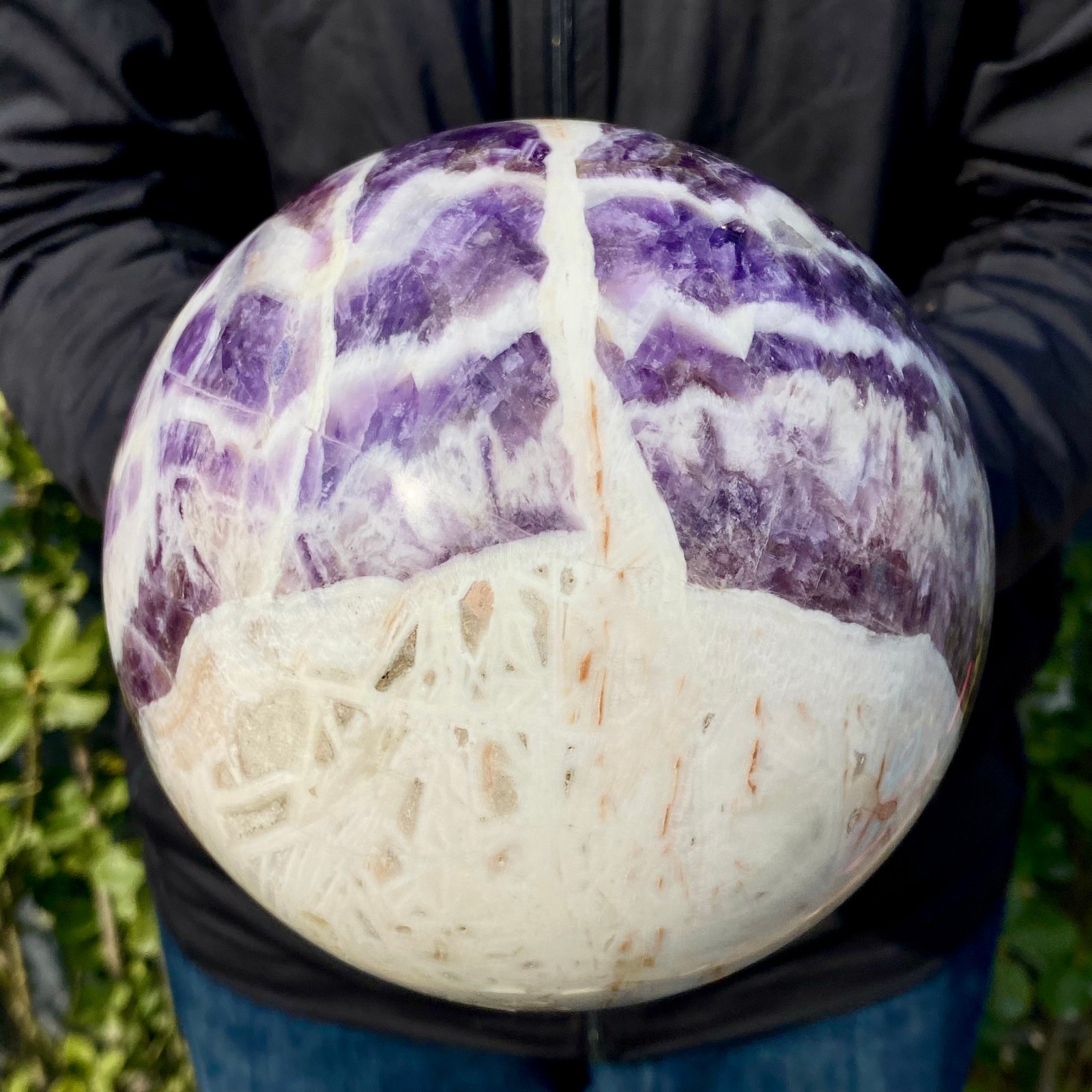 8.99LB Top Natural dreamy amethyst Quartz Sphere Quarzt Crystal Ball reiki Heali