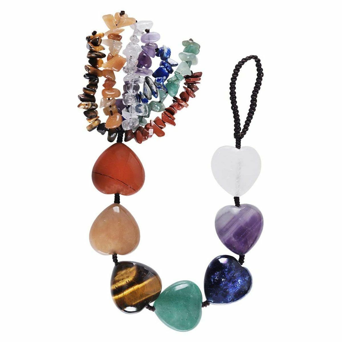 7 Chakra Gemstone Ornament Tassel Shui Hanging Feng Stones Home Cars Decor