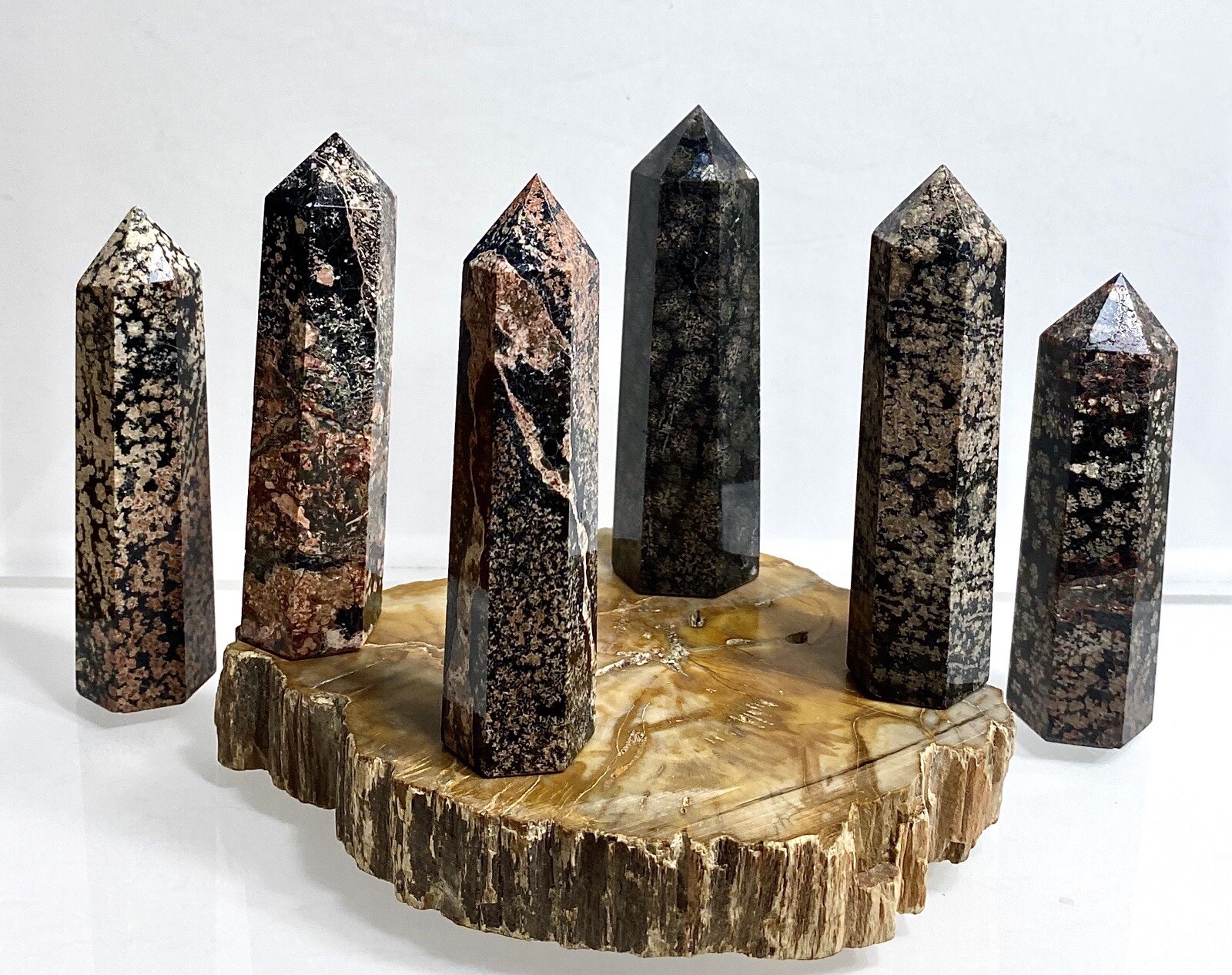 Wholesale Lot 1 Lb Natural Firework Obsidian Obelisk Tower Point Crystal