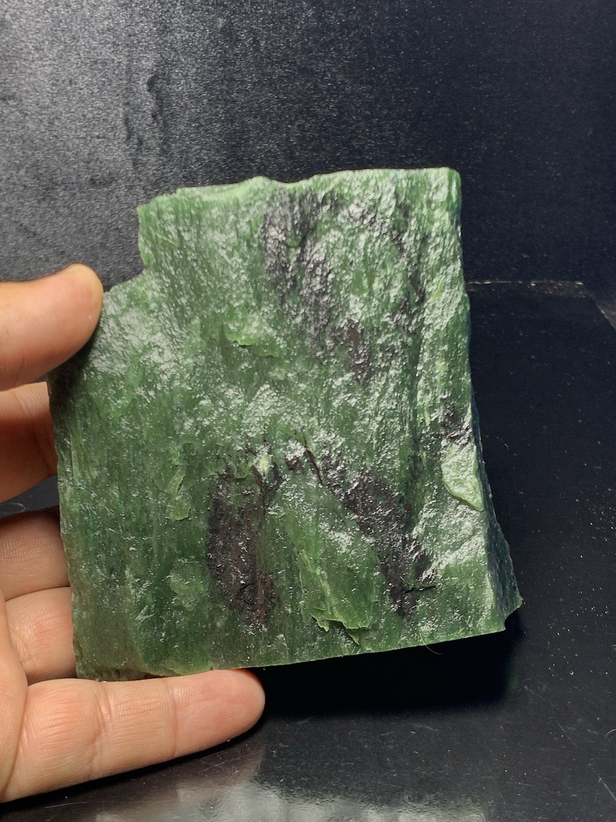 Top Quality Nephrite Jade Rough Stone 1.024kg 4x4x2″ Raw Green Mineral Specimen