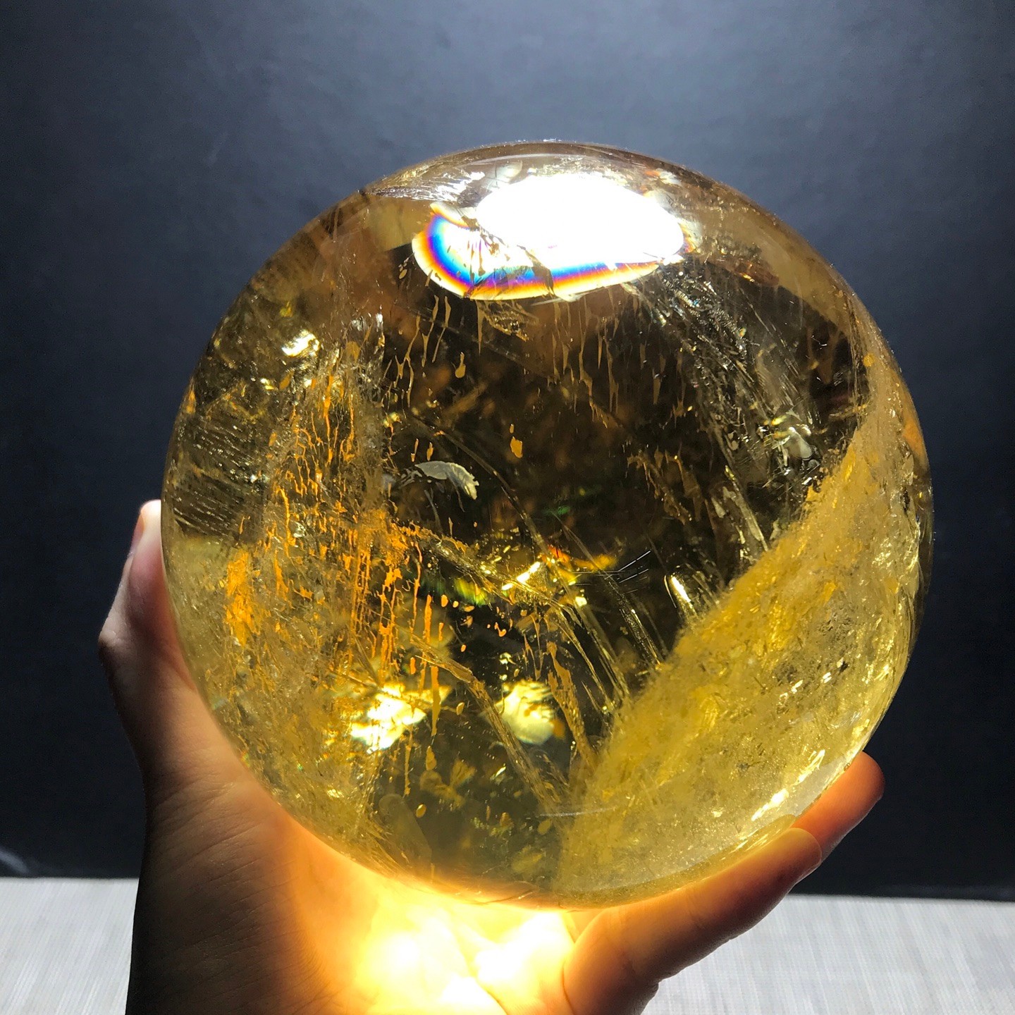 6.7LB Large Natural Citrine Sphere Quartz Crystal Energy Ball Reiki Healing