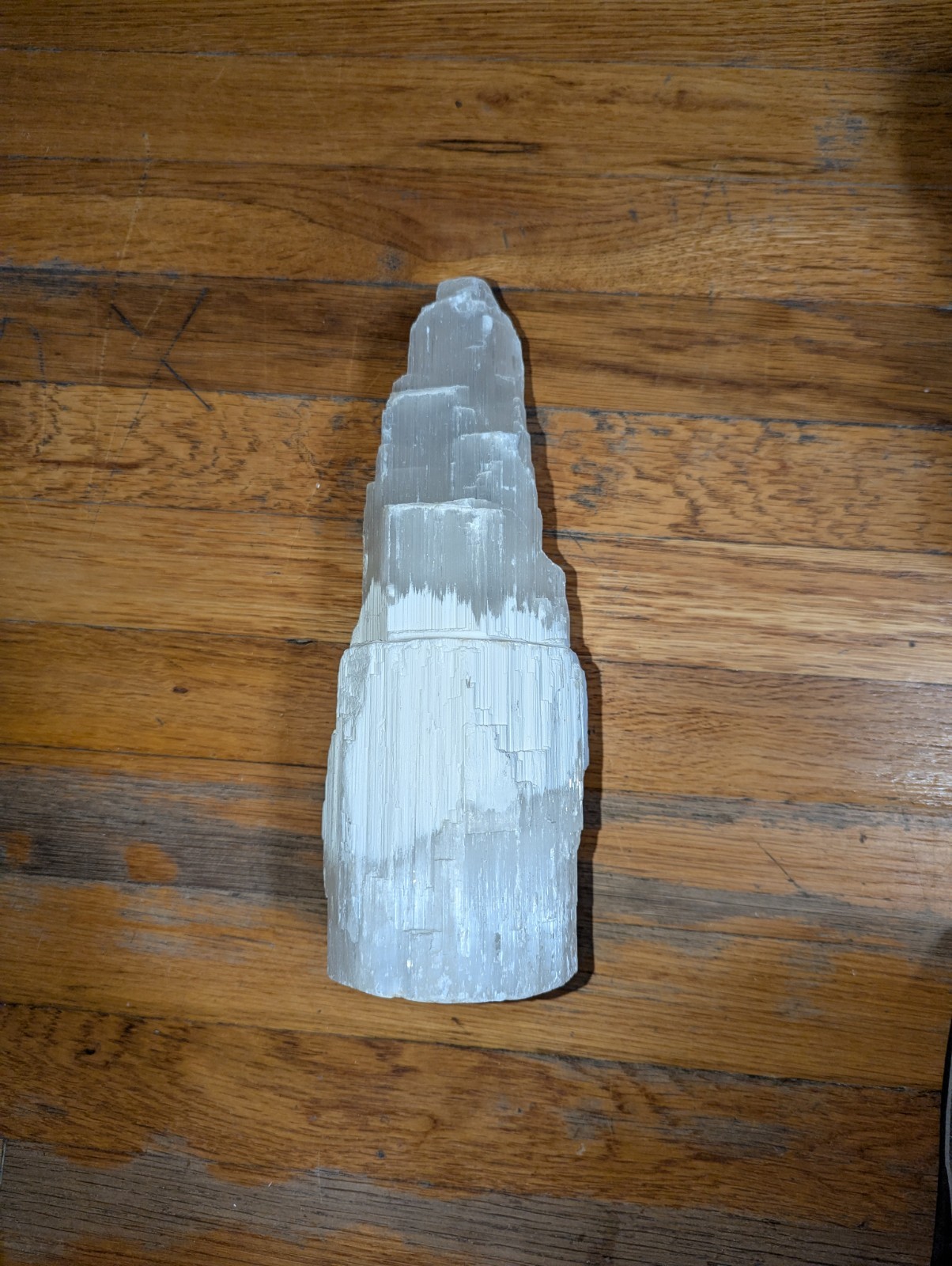 Satin Spar crystal 10 inch tall 3 1/4 inch base