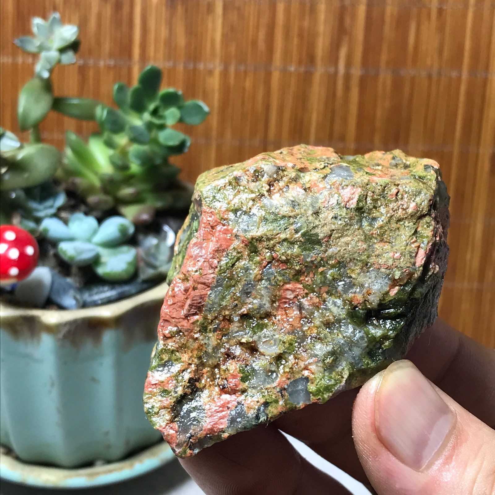 130g Natural Unakite Crystal gemstone Rough Mineral Specimen healing A6358