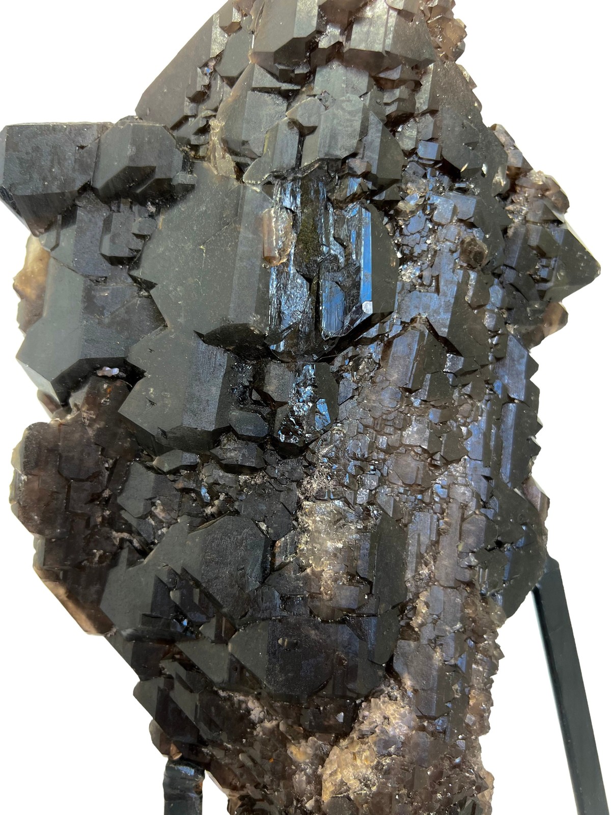 Elestial Smoky Quartz on Metal Stand – No.1, Natural Smoky Quartz from Brazil