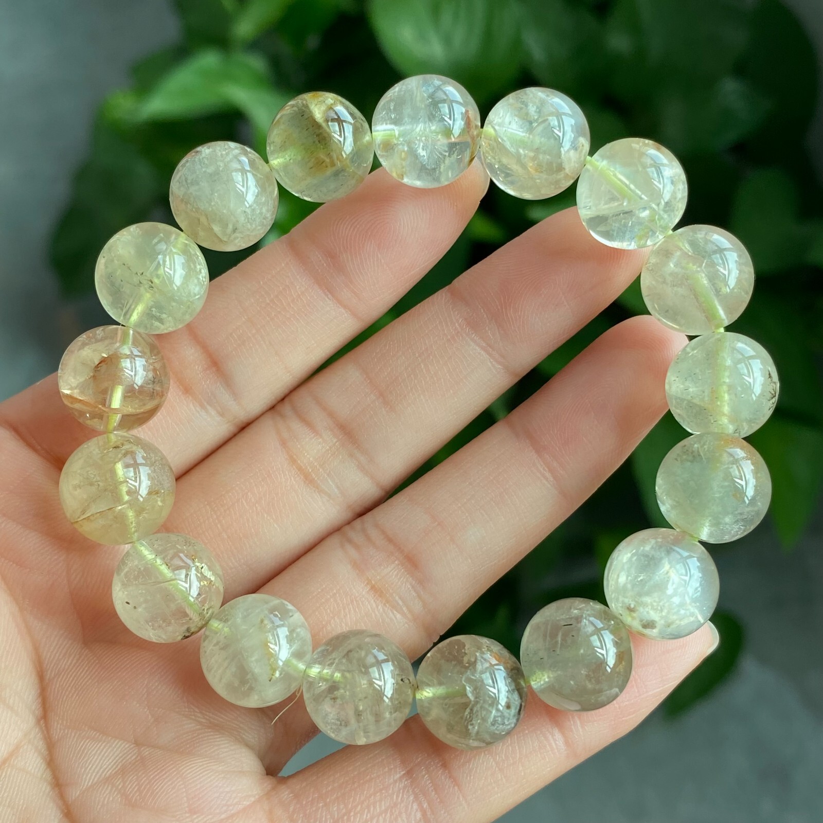 12mm Genuine Natural Cat’s Eye Feldspar Crystal Round Beads Bracelet 1315