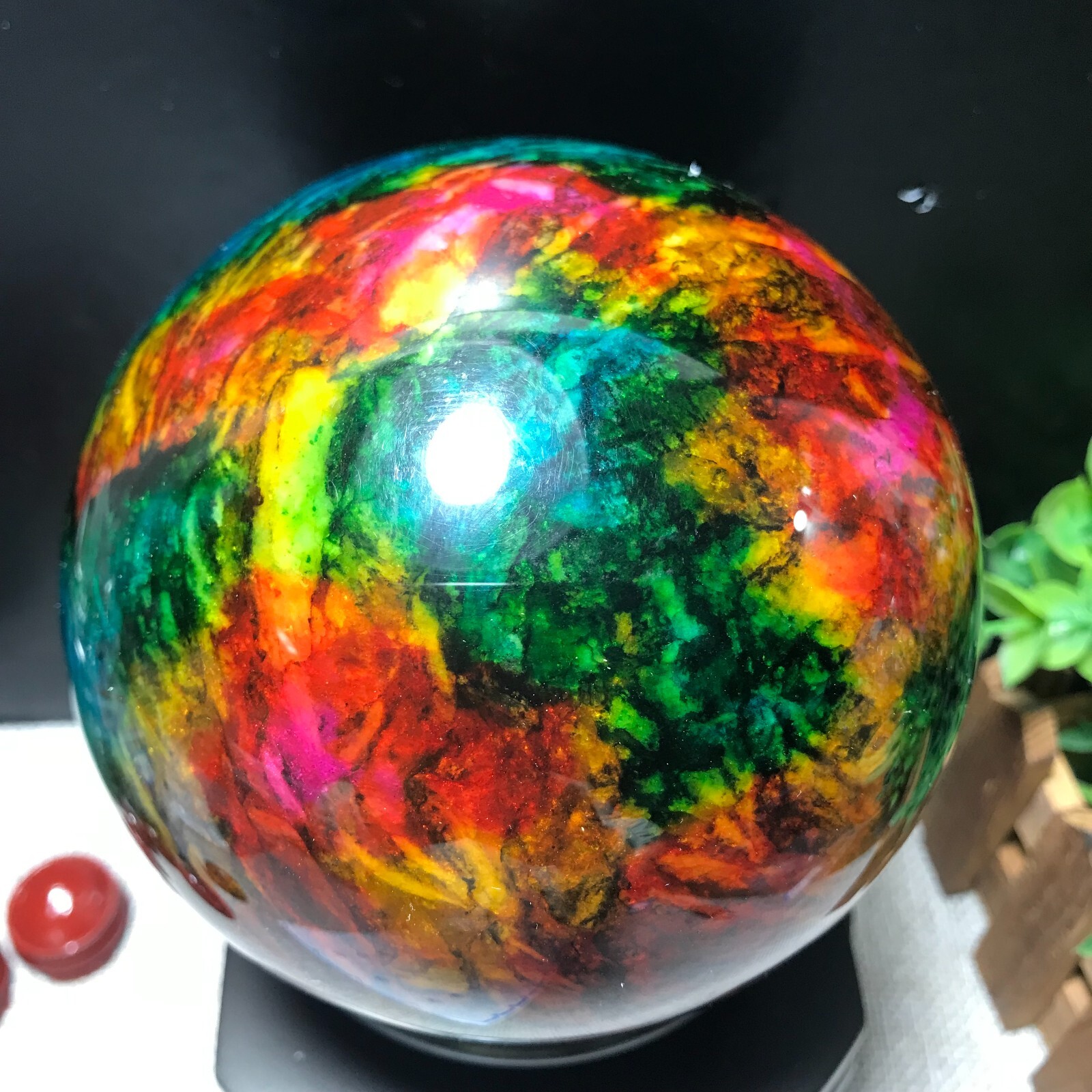 103mm 1680g “Seven Colors Jade” sphere specimen -Taiwan China Gift 01