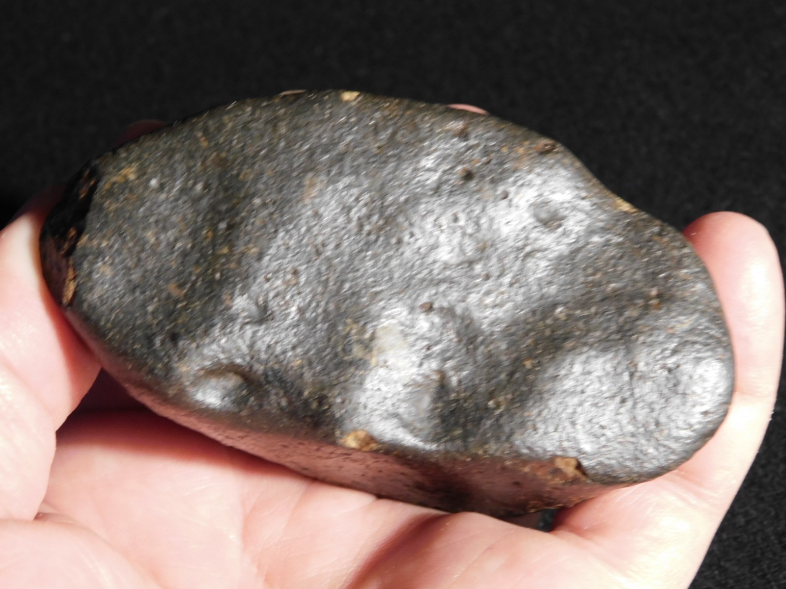 wOw! Stony METEORITE with DARK Fusion Crust and REGMAGLYPTS Libya 274gr
