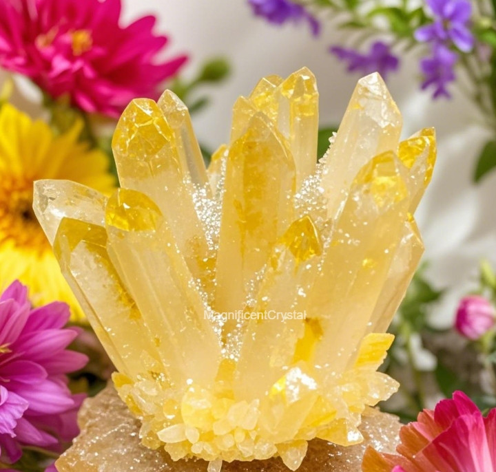 2025Rare 300g Natural Citrine Crystal Cluster Raw Healing Energy Home Decor Gift
