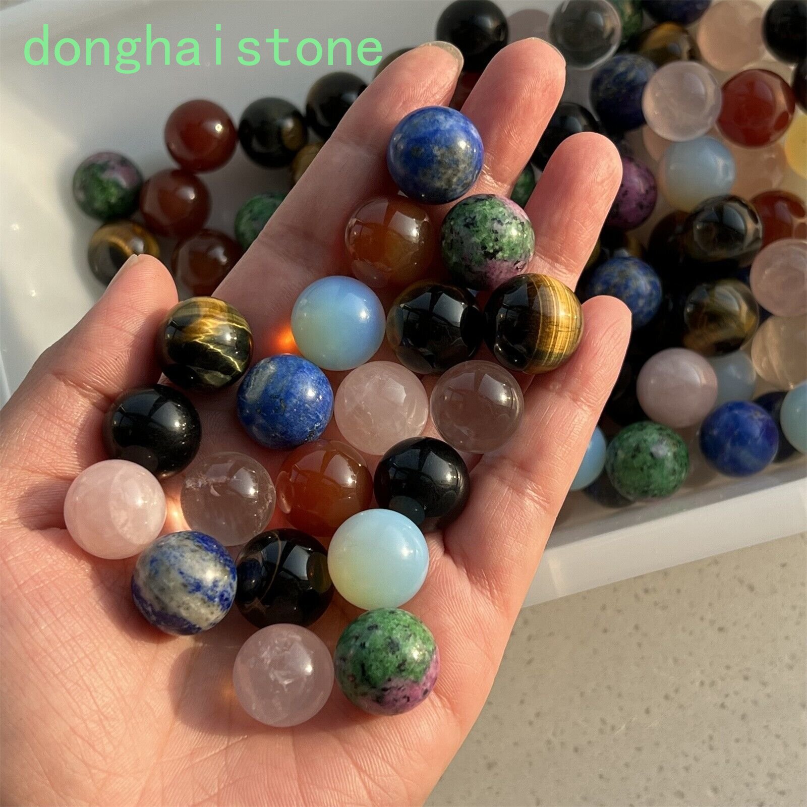 13x Wholesale Natural Mixed sphere quartz crystal ball Palm stone healing 15mm+