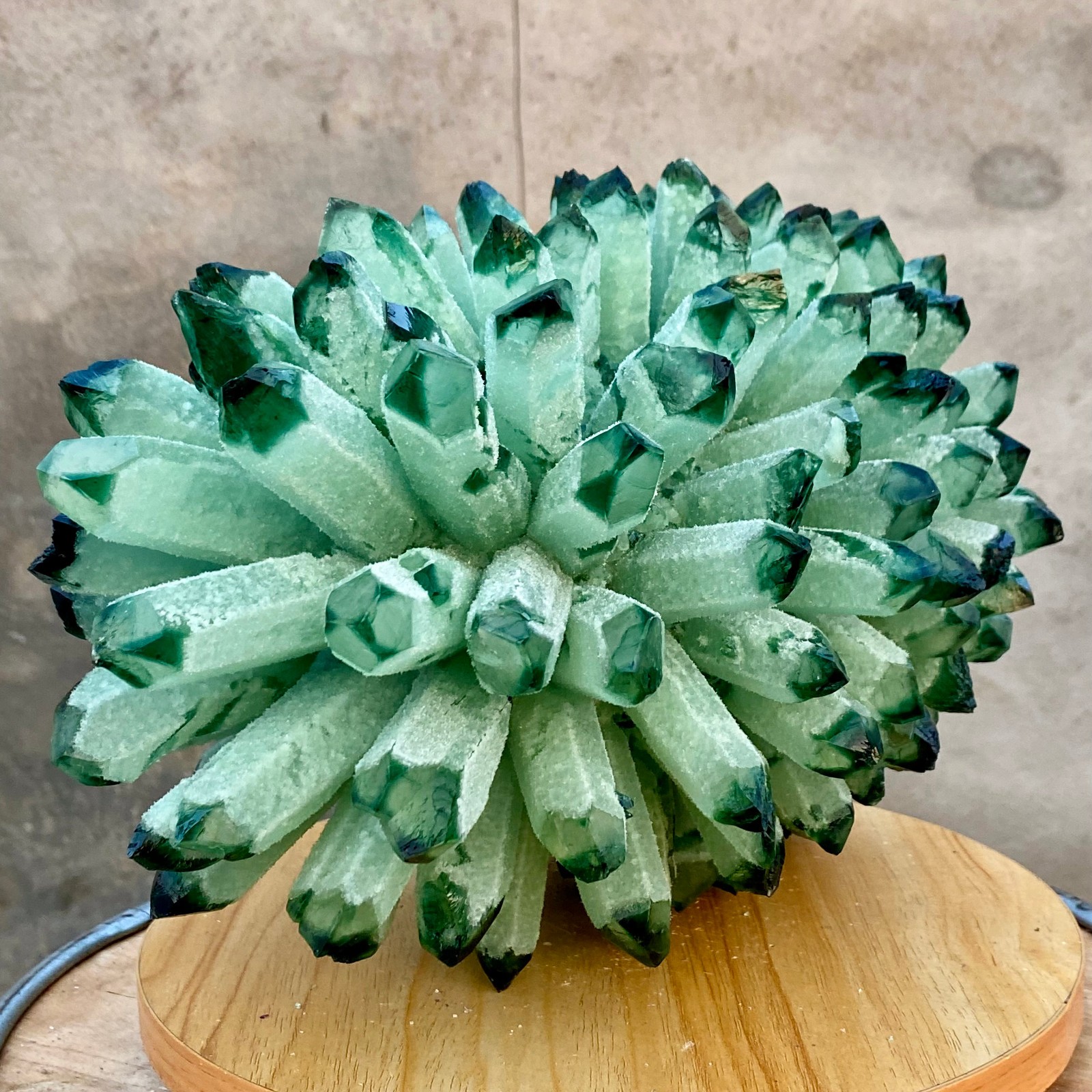 18.95LB Newly Discovered GREEN Phantom Quartz Crystal Cluster Mineral Sample