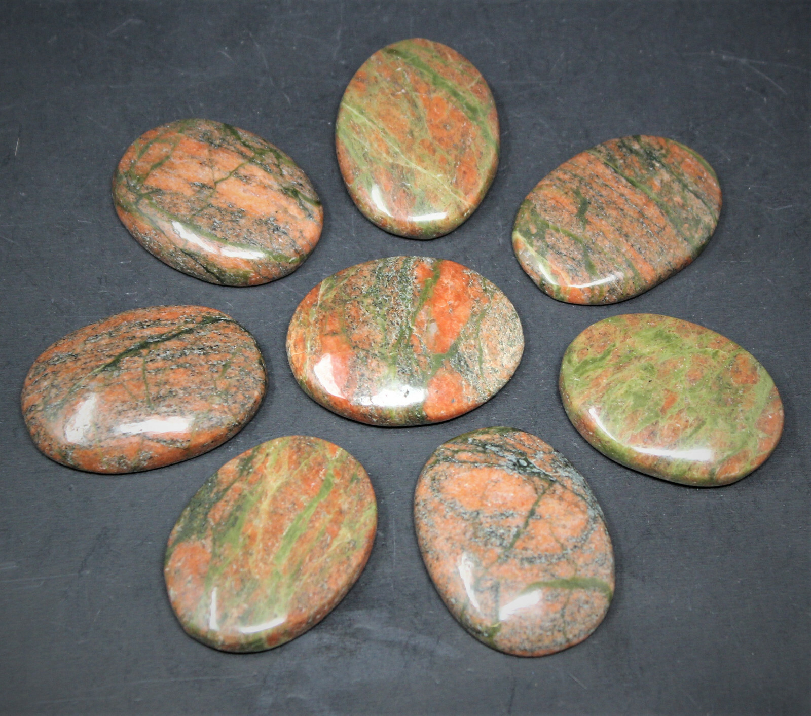 Unakite Worry Stone (Smooth Polished Pocket Gemstone, Unakite Palm Stone)