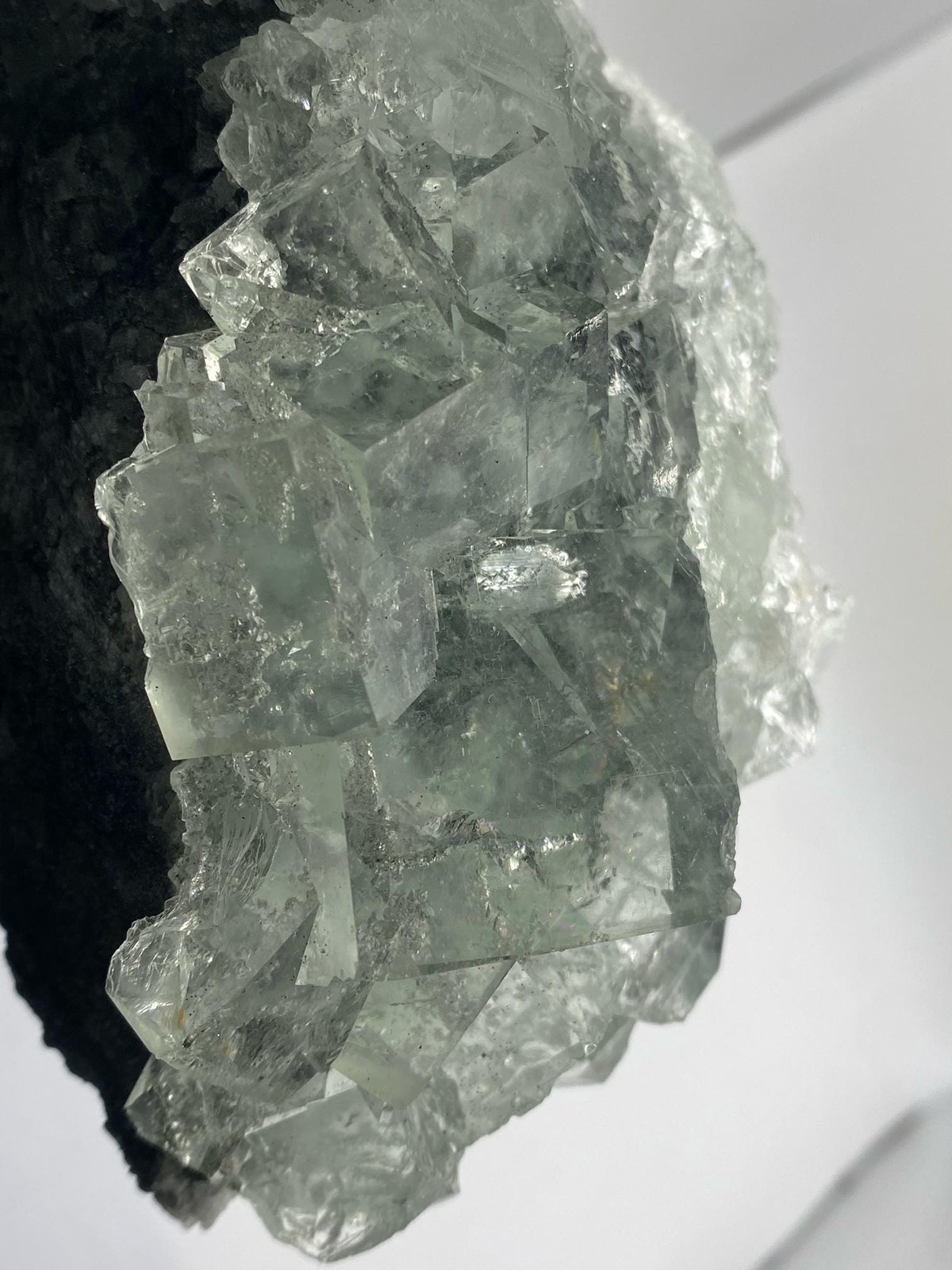 Clear Cubic Fluorite Cluster with Rainbow Flash! See Video!