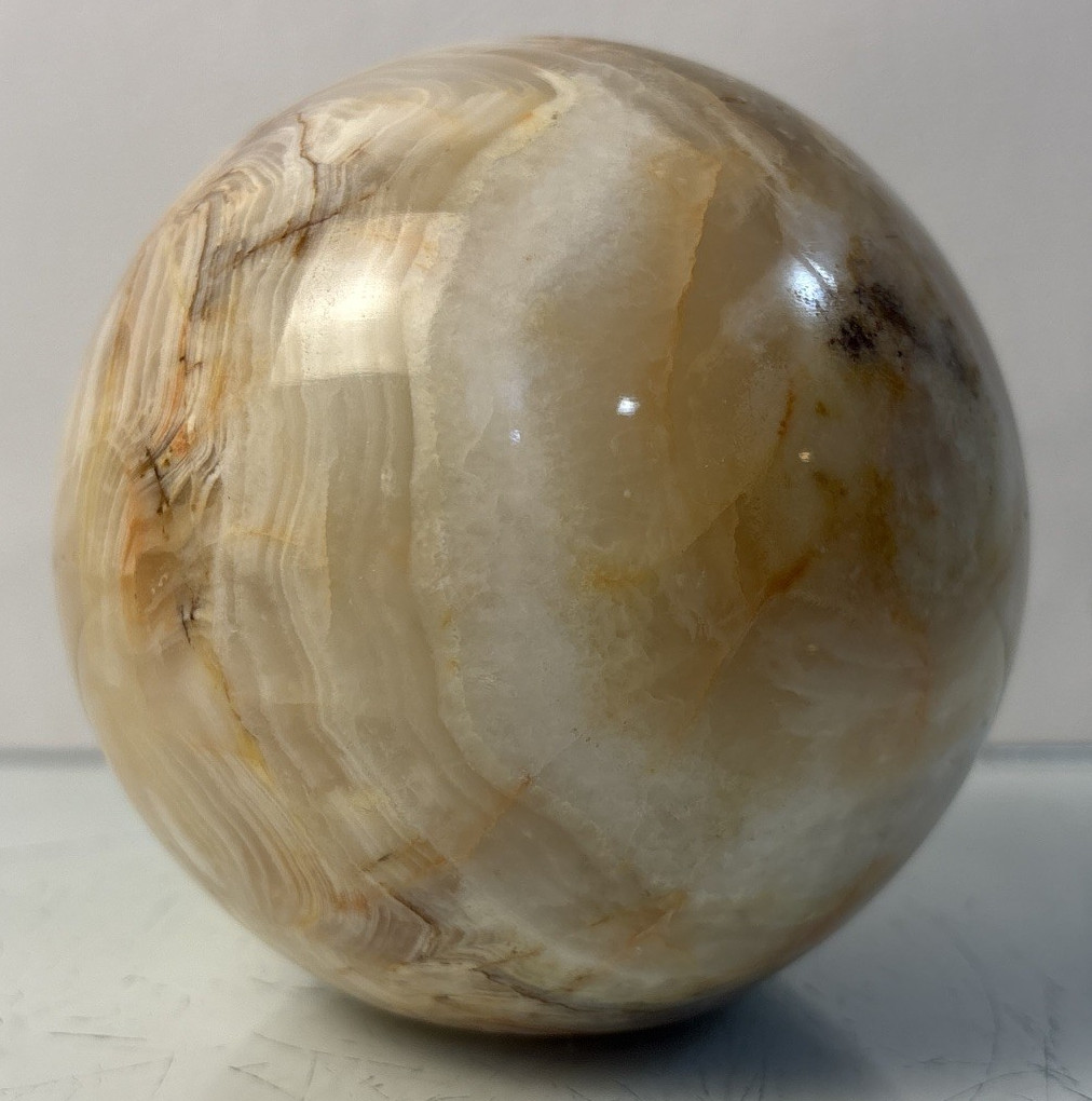 Vintage Marble Stone Sphere Ball Decorative Orb 4in Diameter Display Decor