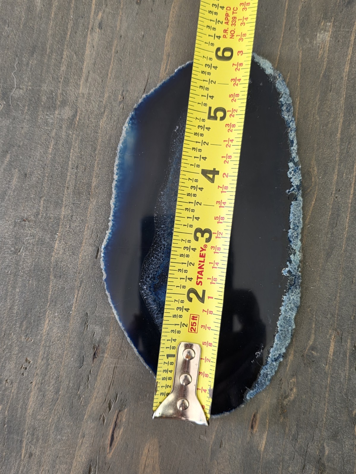 Blue Tone Agate Geode Slab Slice Quartz Polished 6 in