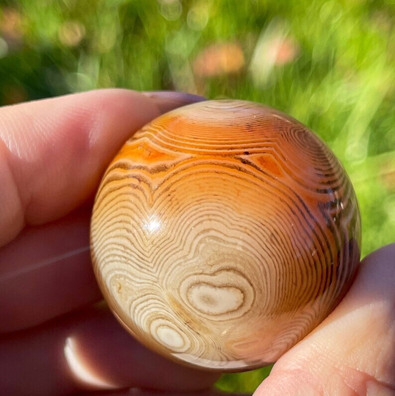 Sardonyx Sphere • Small Natural Crystal Ball Unique Stone Orb • Crystal Grids