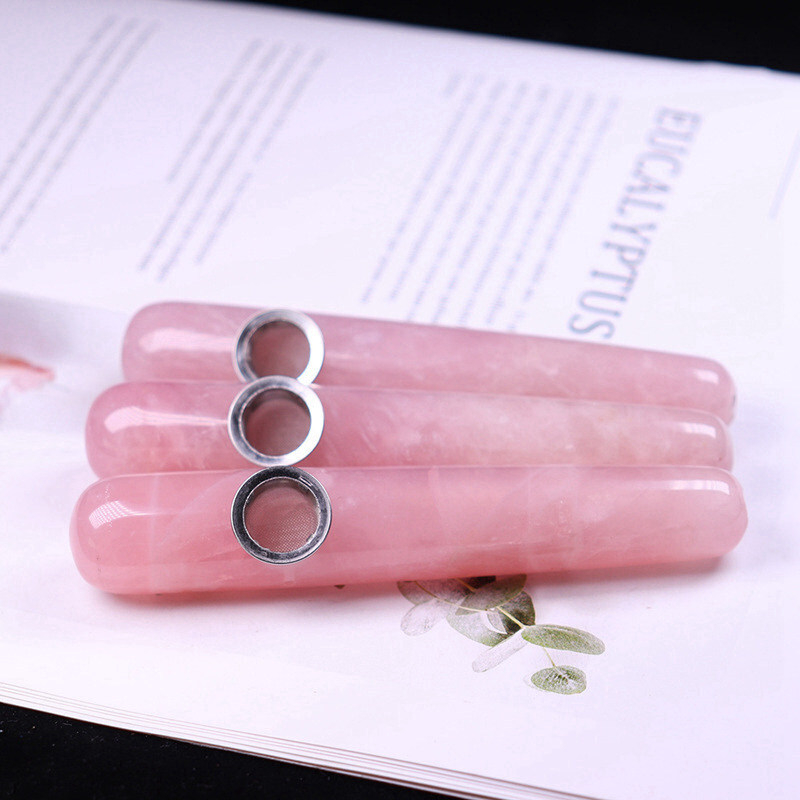 Raw Natural Quartz Tobacco Smoking Pipe Crystal Point Wand Healing Reiki Obelisk