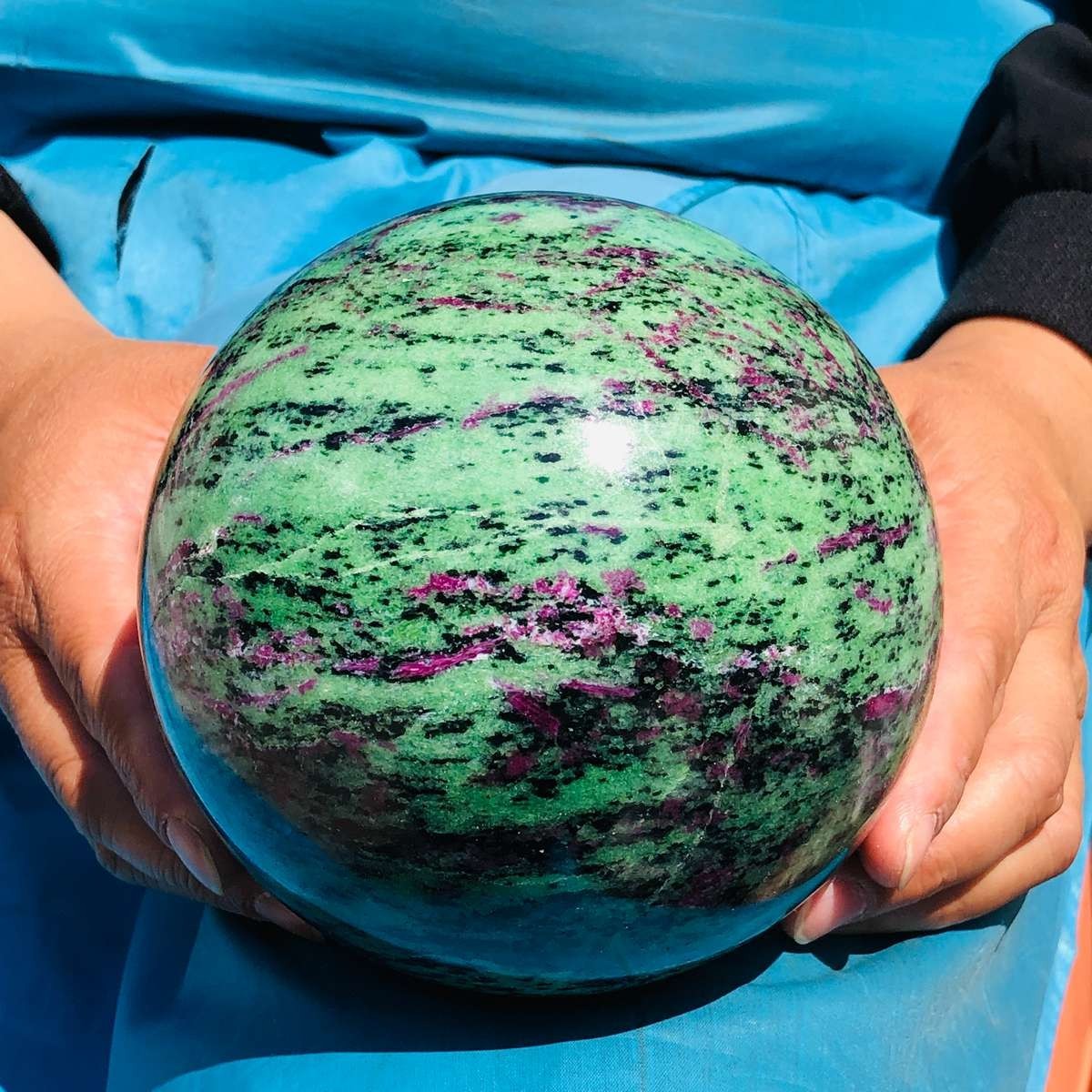 6.75 LB Large Natural Ruby Zoisite Sphere Crystal Healing Stone Specimen 5155