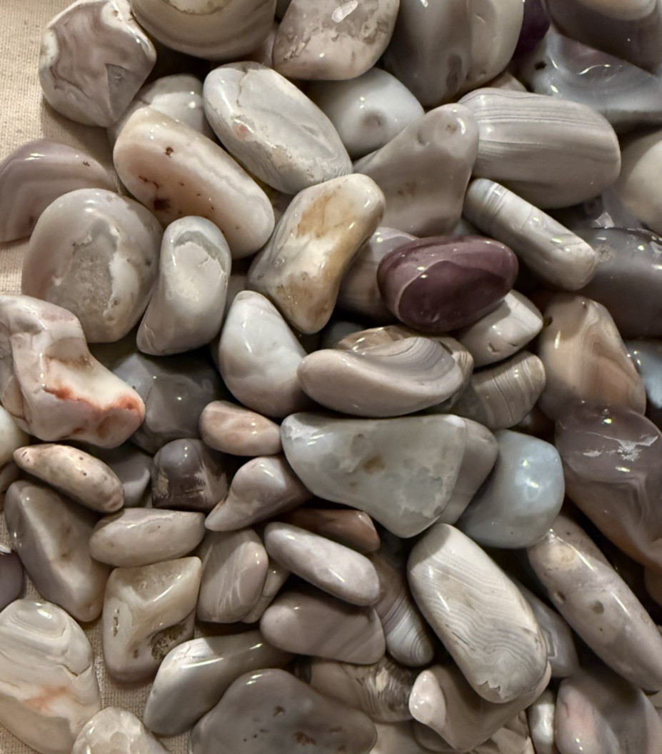 Botswana Pink Agate Tumbled Stones, Wholesale Lot, 1/2 Lots